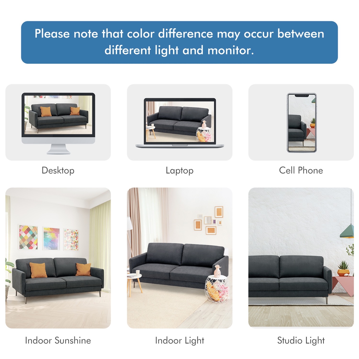 Costway 76.5" Fabric Sofa Couch Living Room Small Apartment Furniture w/ Metal Leg