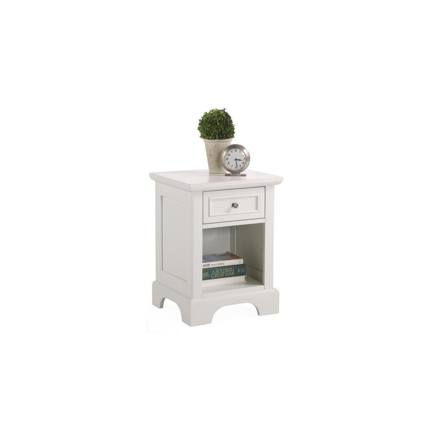 Homestyles Naples Wood Nightstand in Off White