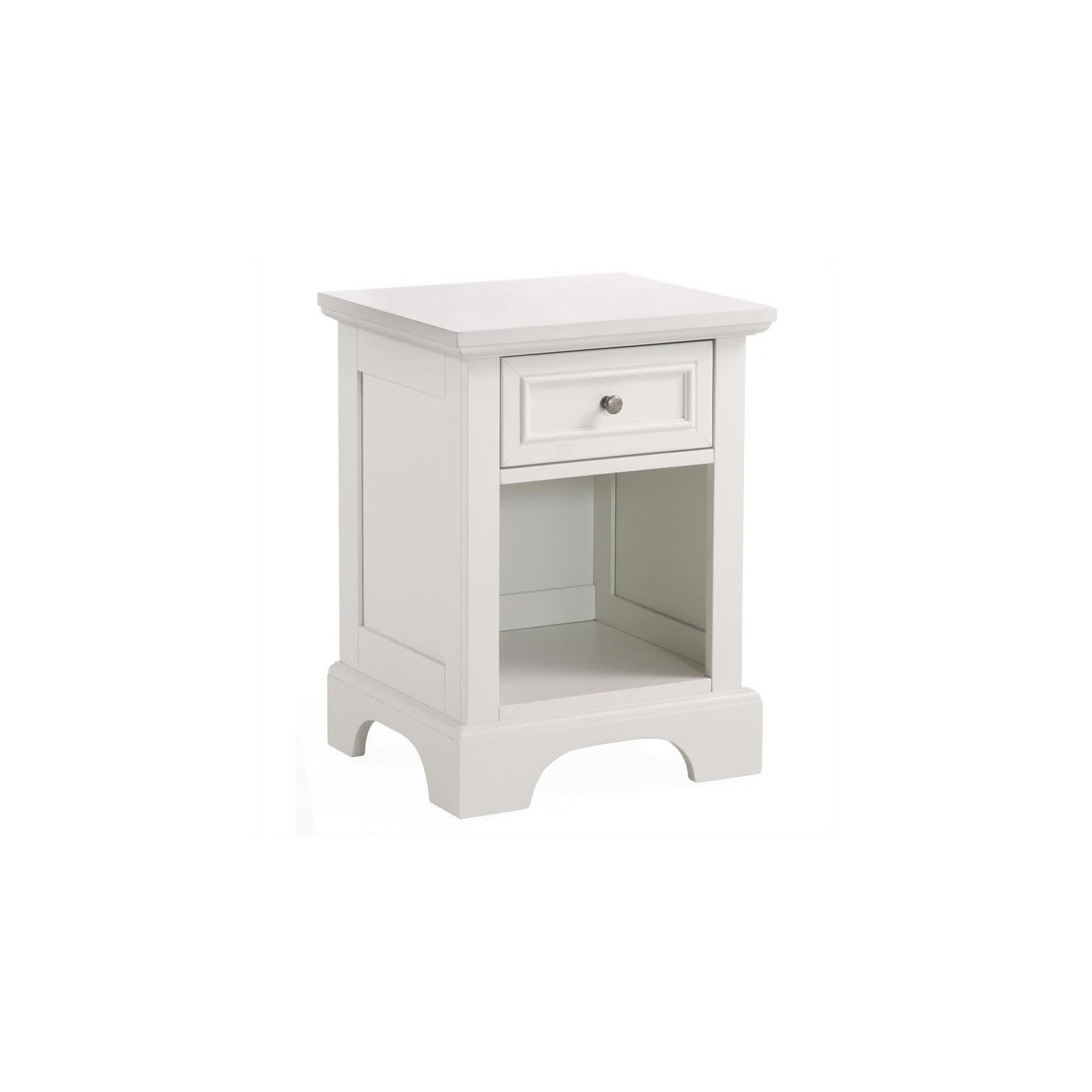 Homestyles Naples Wood Nightstand in Off White