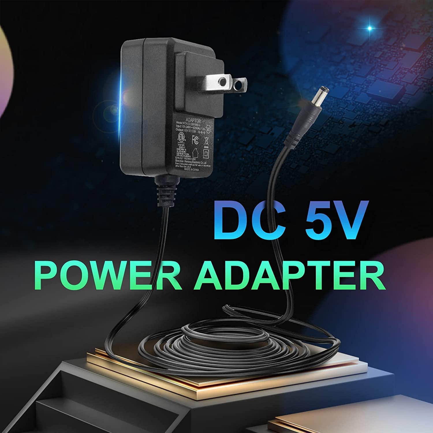 Dolaer New Universal 5V 2A/2000mA DC Power Supply Adapter, 100~240V AC 50/60Hz to 5V DC 2A 10W Power Adapter Wall Charger, for USB Hub, Tablets, Baby