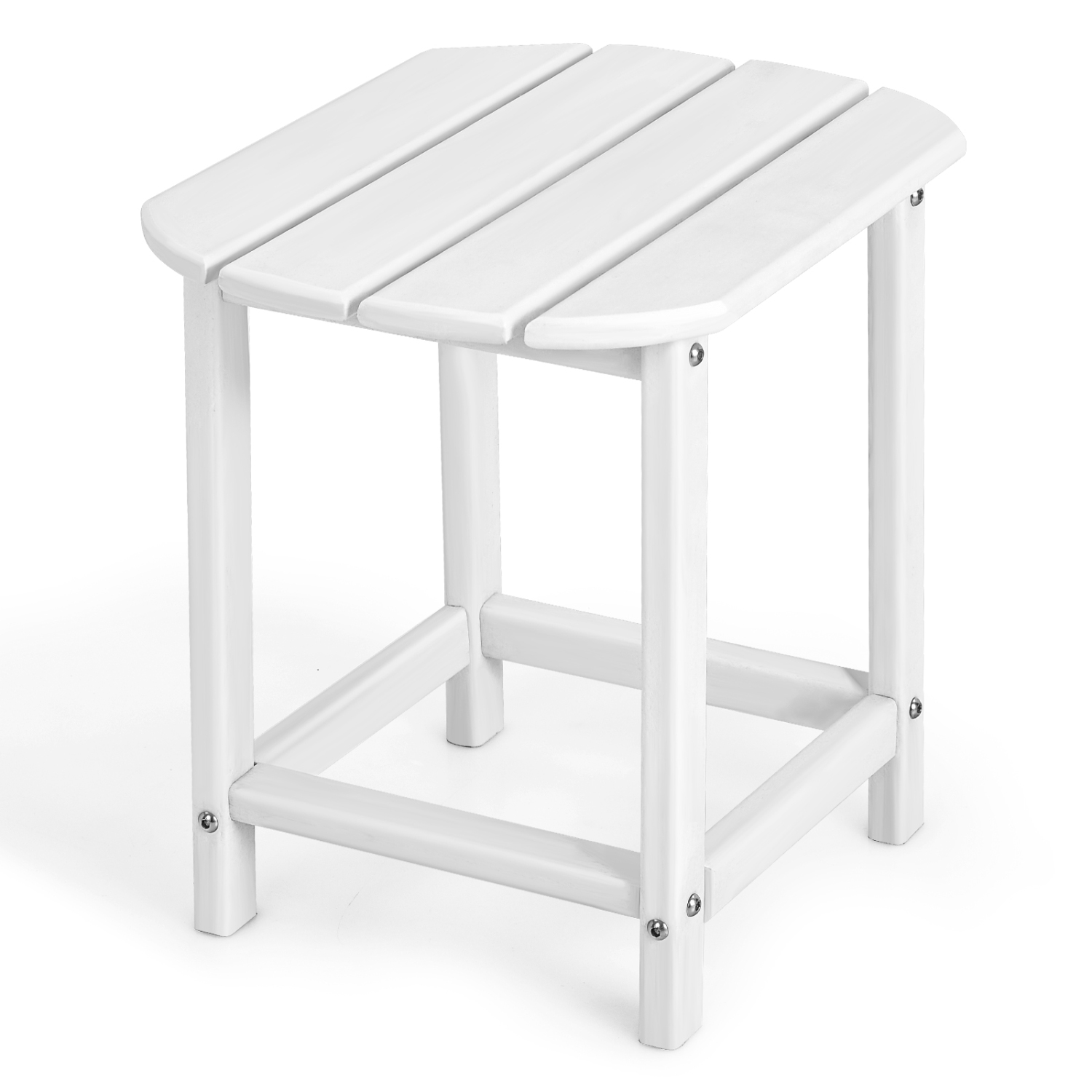 Topbuy 1PC/2PCS 18" Adirondack Square Tea Table Side Table Outdoor Small Patio Table Weather Resistant or Backyard Garden White