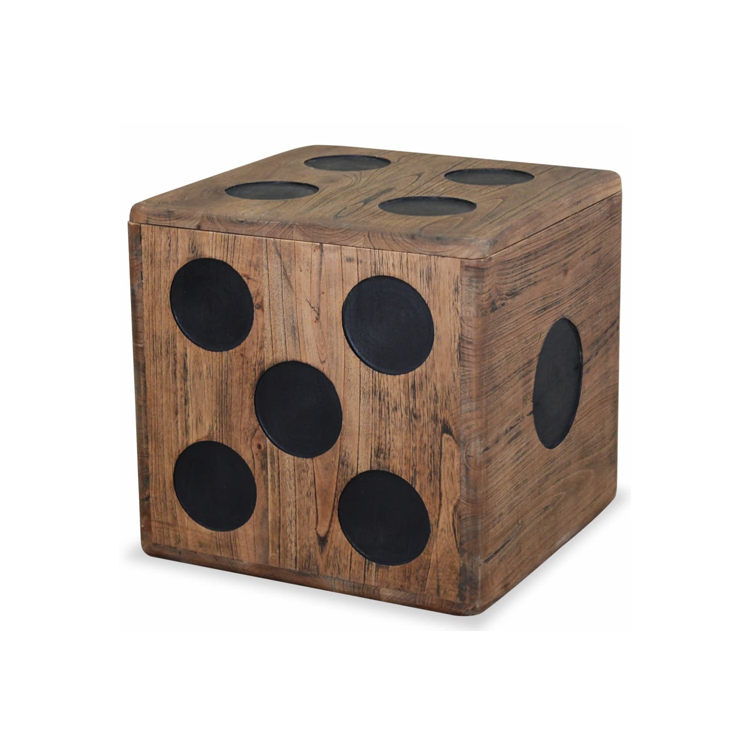 vidaXL Storage Box Mindi Wood 15.7"x15.7"x15.7" Dice Design