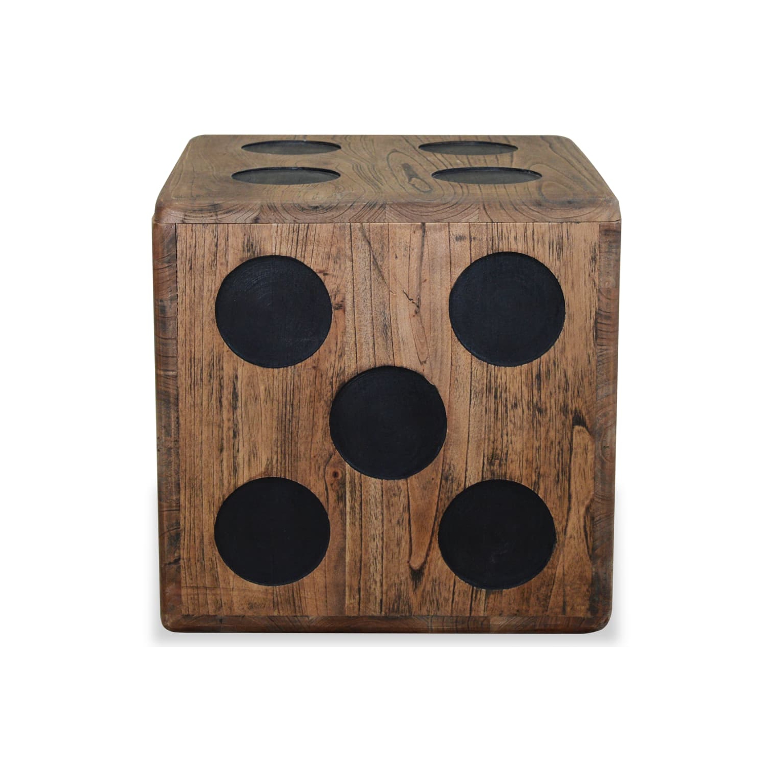 vidaXL Storage Box Mindi Wood 15.7"x15.7"x15.7" Dice Design