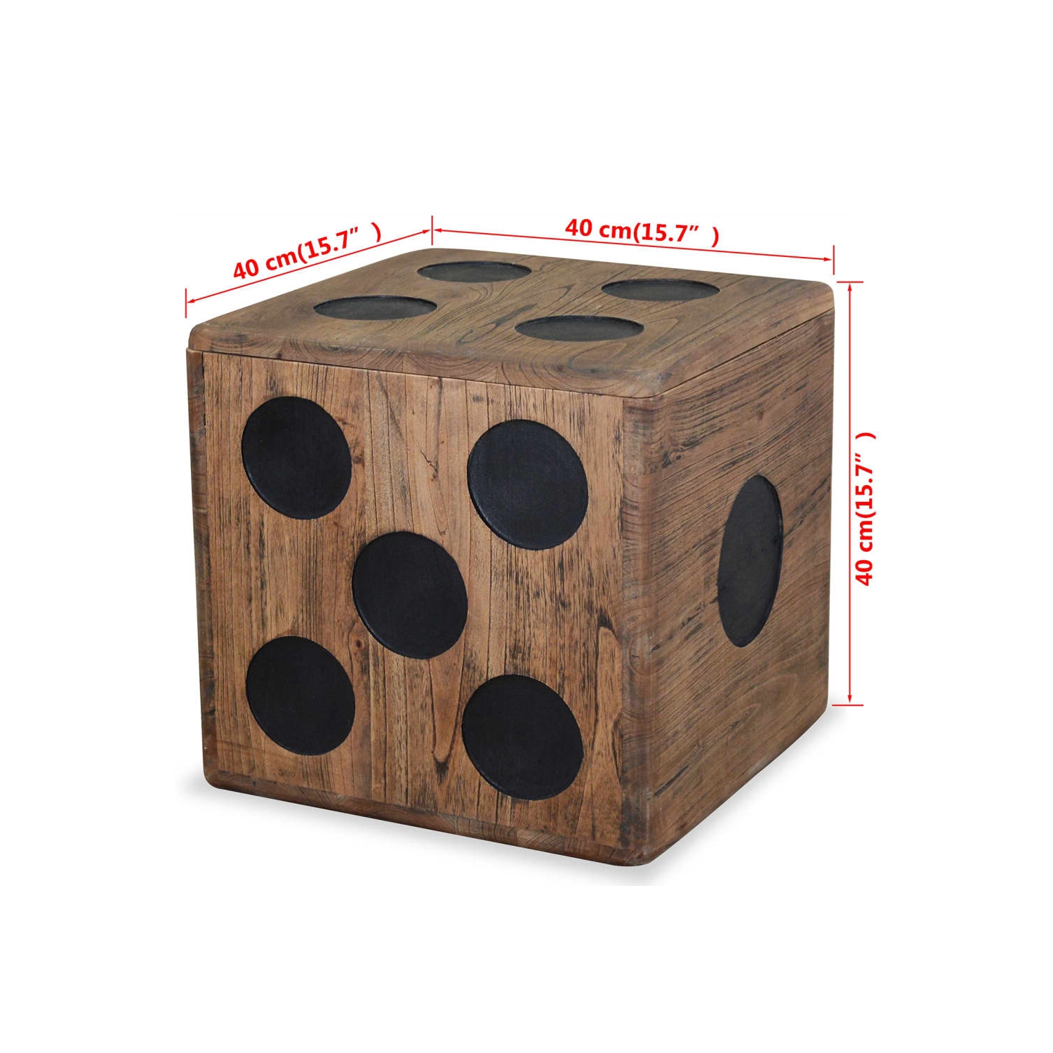 vidaXL Storage Box Mindi Wood 15.7"x15.7"x15.7" Dice Design
