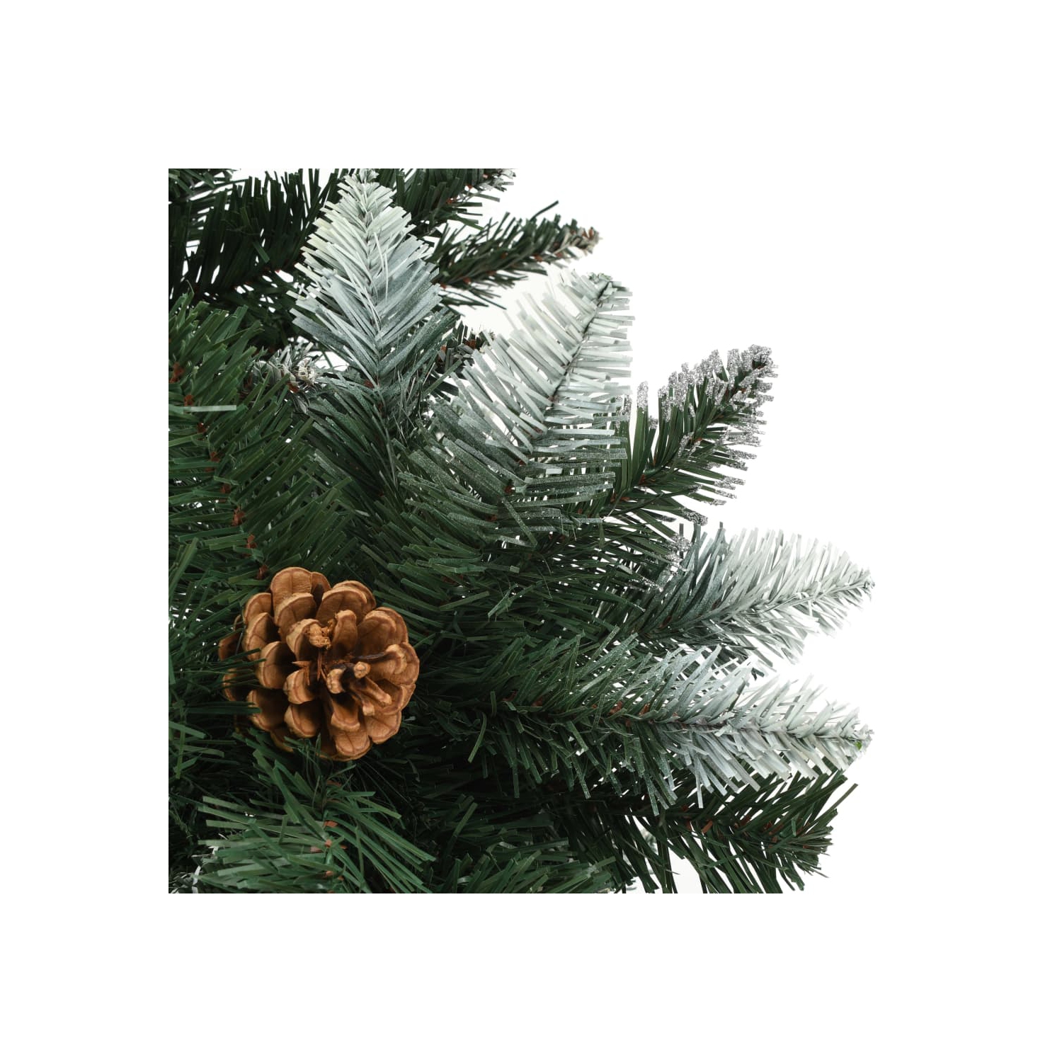 vidaXL Artificial Christmas Tree with Pine Cones and White Glitter 70.9"