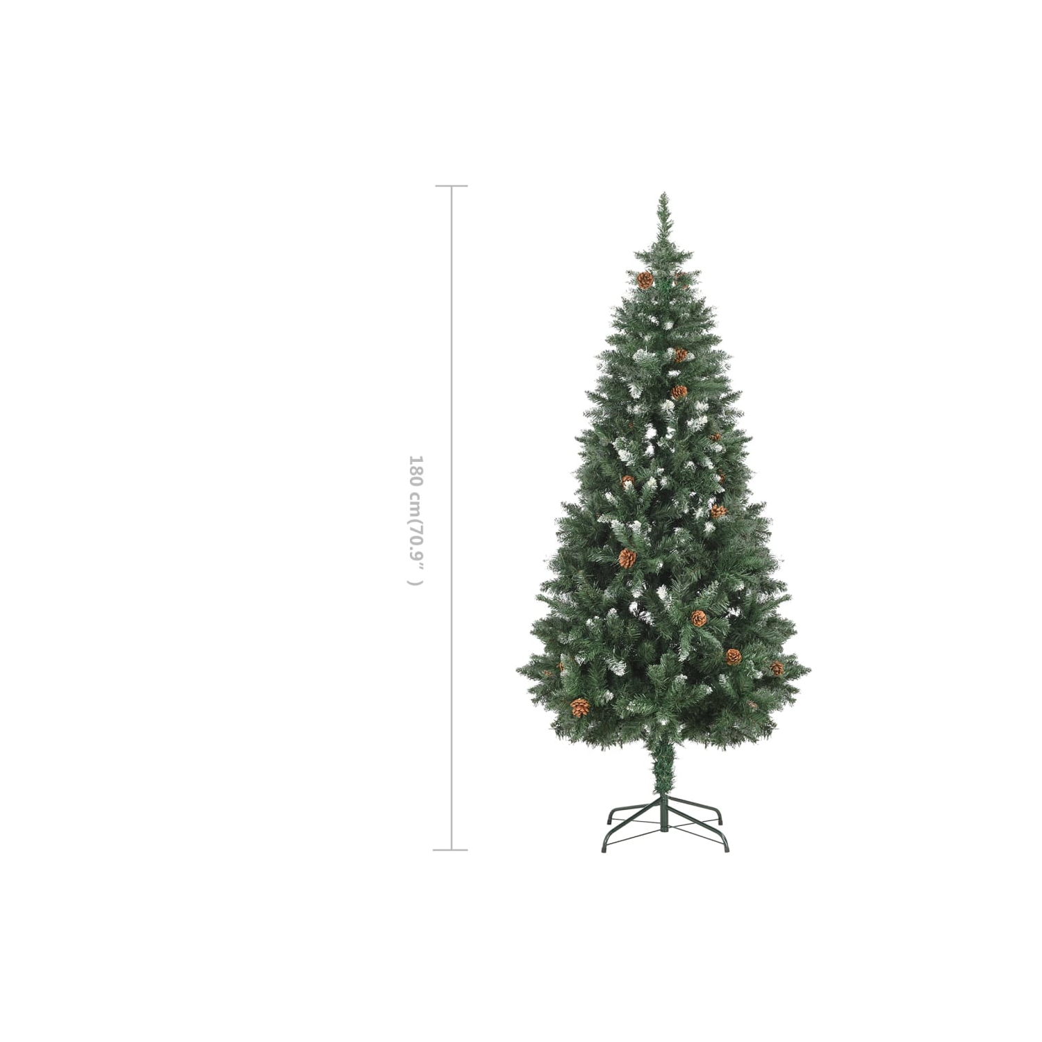 vidaXL Artificial Christmas Tree with Pine Cones and White Glitter 70.9"