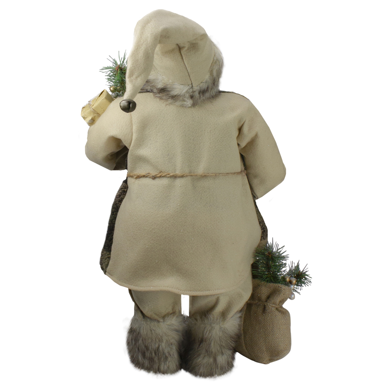 24" Beige Santa Claus with Gifts Christmas Figure