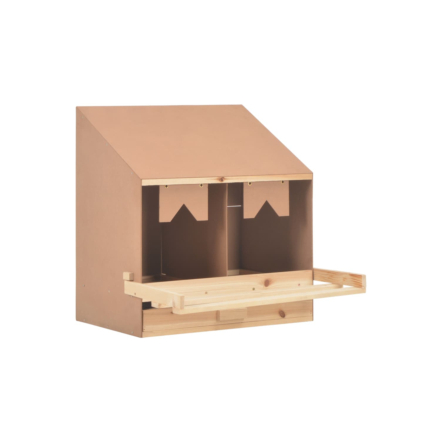 vidaXL Chicken Laying Nest 2 Compartments 24.8"x15.7"x25.6" Solid Pine Wood