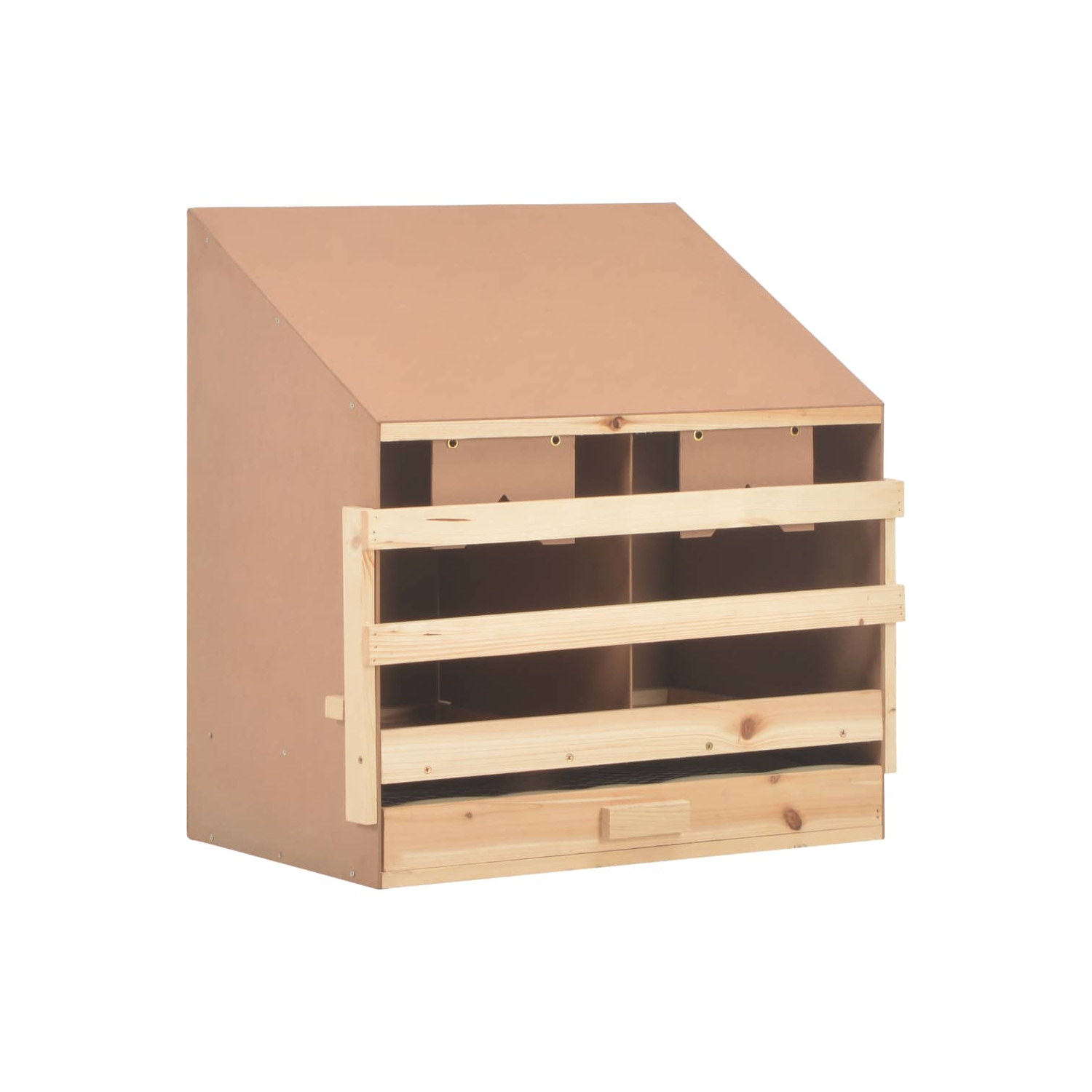 vidaXL Chicken Laying Nest 2 Compartments 24.8"x15.7"x25.6" Solid Pine Wood