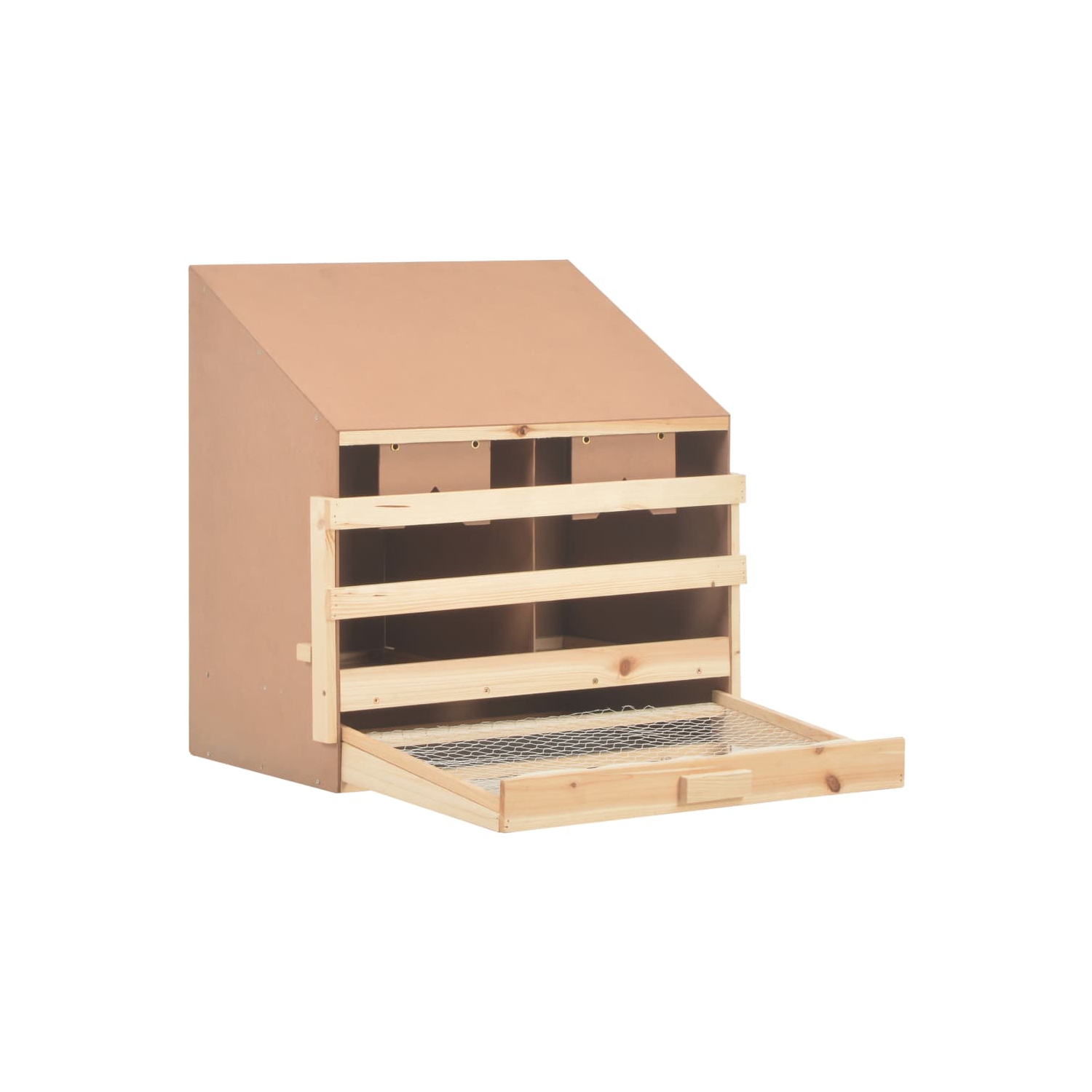 vidaXL Chicken Laying Nest 2 Compartments 24.8"x15.7"x25.6" Solid Pine Wood