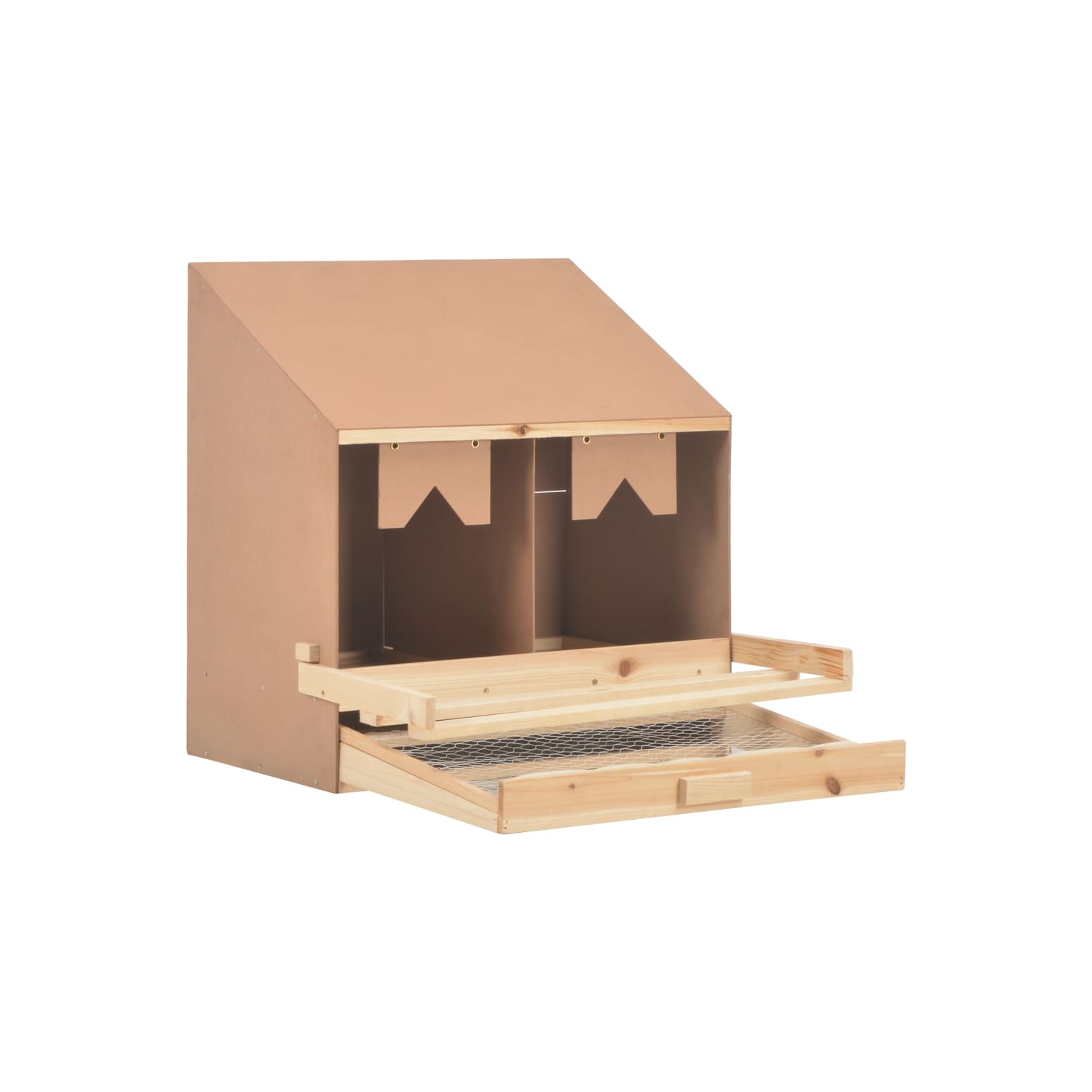 vidaXL Chicken Laying Nest 2 Compartments 24.8"x15.7"x25.6" Solid Pine Wood