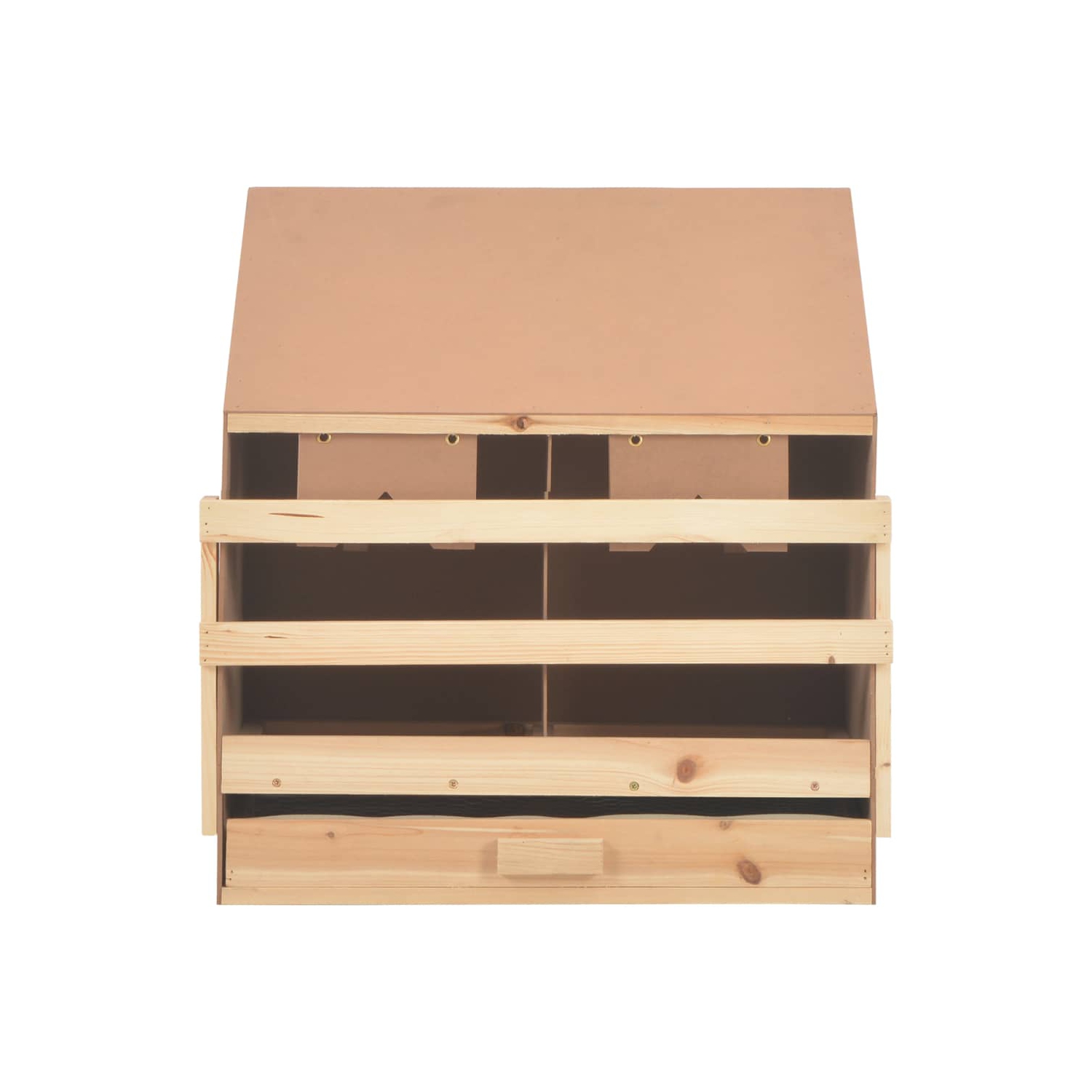 vidaXL Chicken Laying Nest 2 Compartments 24.8"x15.7"x25.6" Solid Pine Wood
