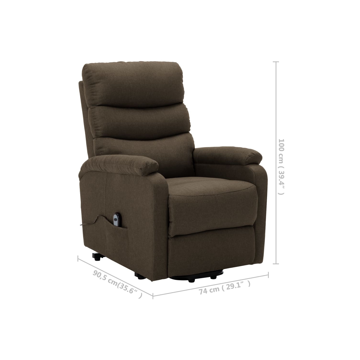 vidaXL Stand-up Recliner Brown Fabric