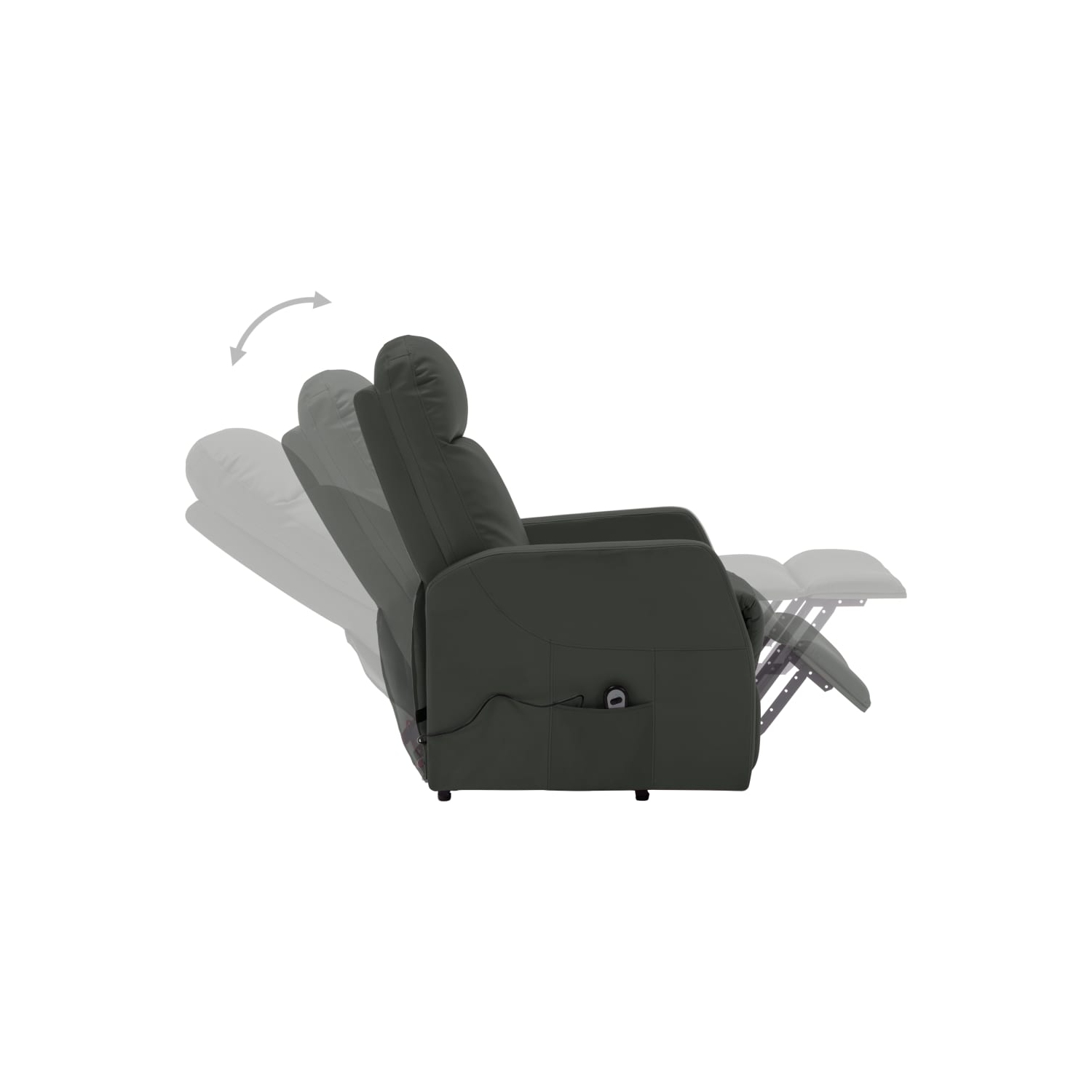 Fauteuil inclinable à dossier haut en similicuir anthracite VividaXL