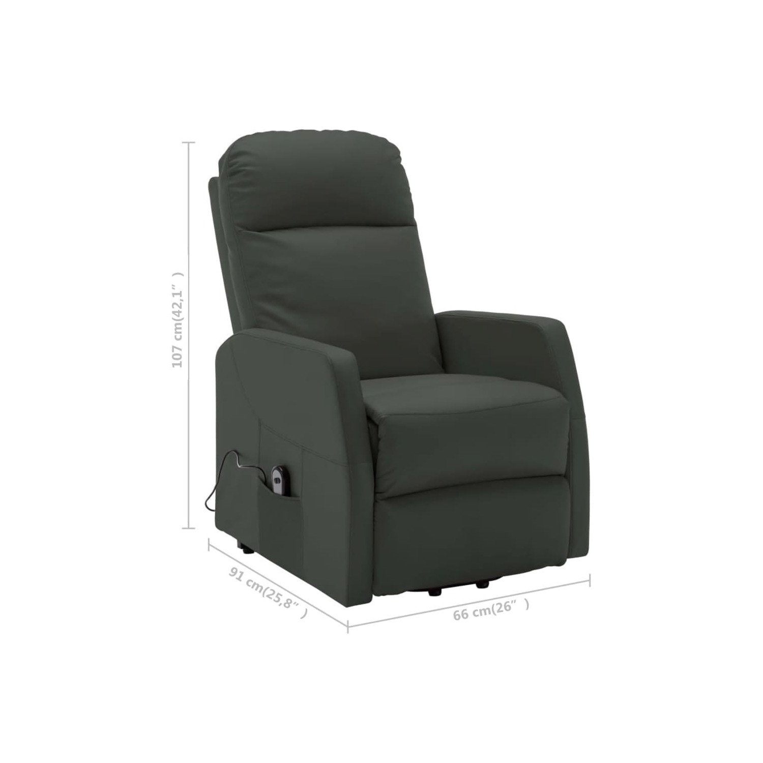Fauteuil inclinable à dossier haut en similicuir anthracite VividaXL