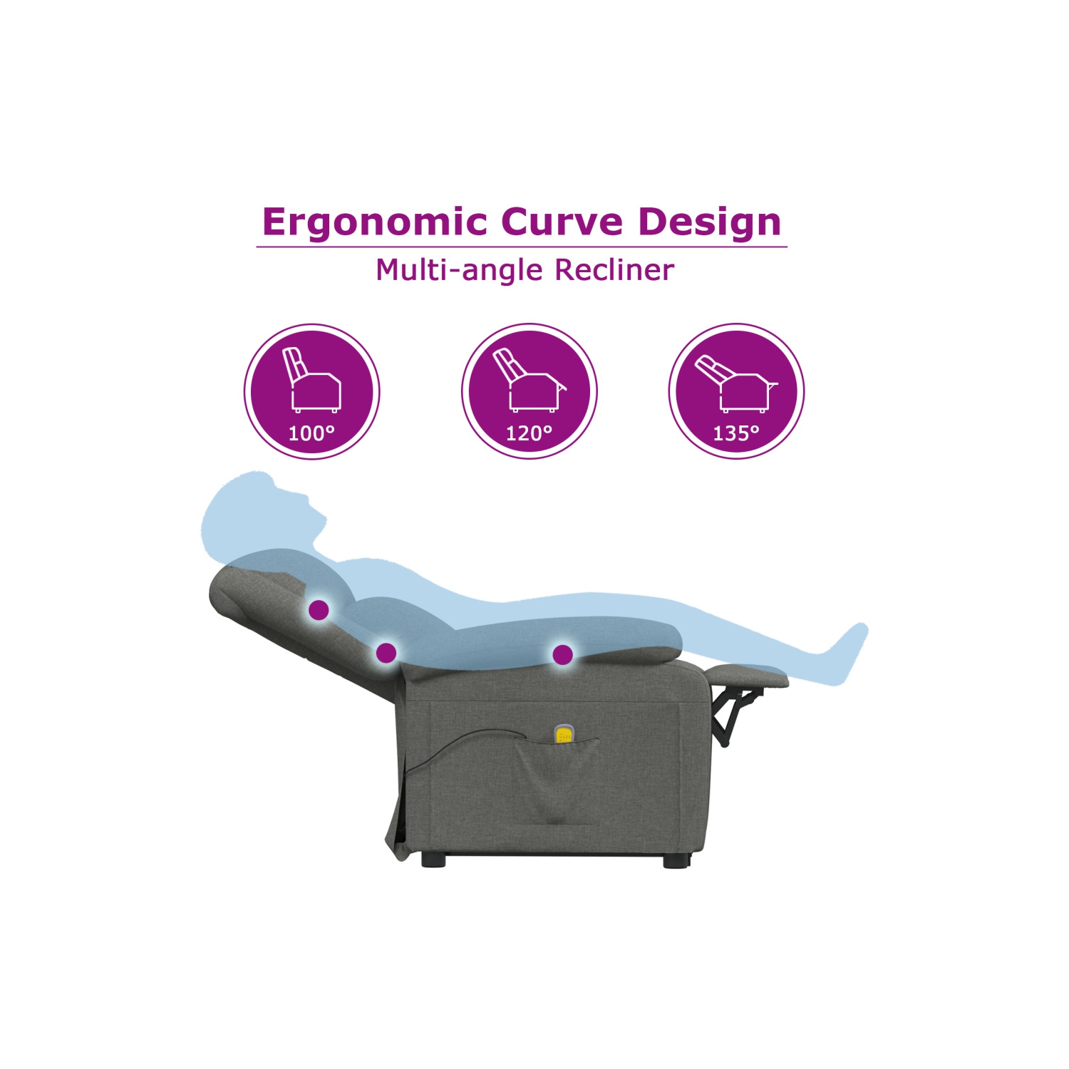 Fauteuil inclinable à dossier haut en similicuir anthracite VividaXL