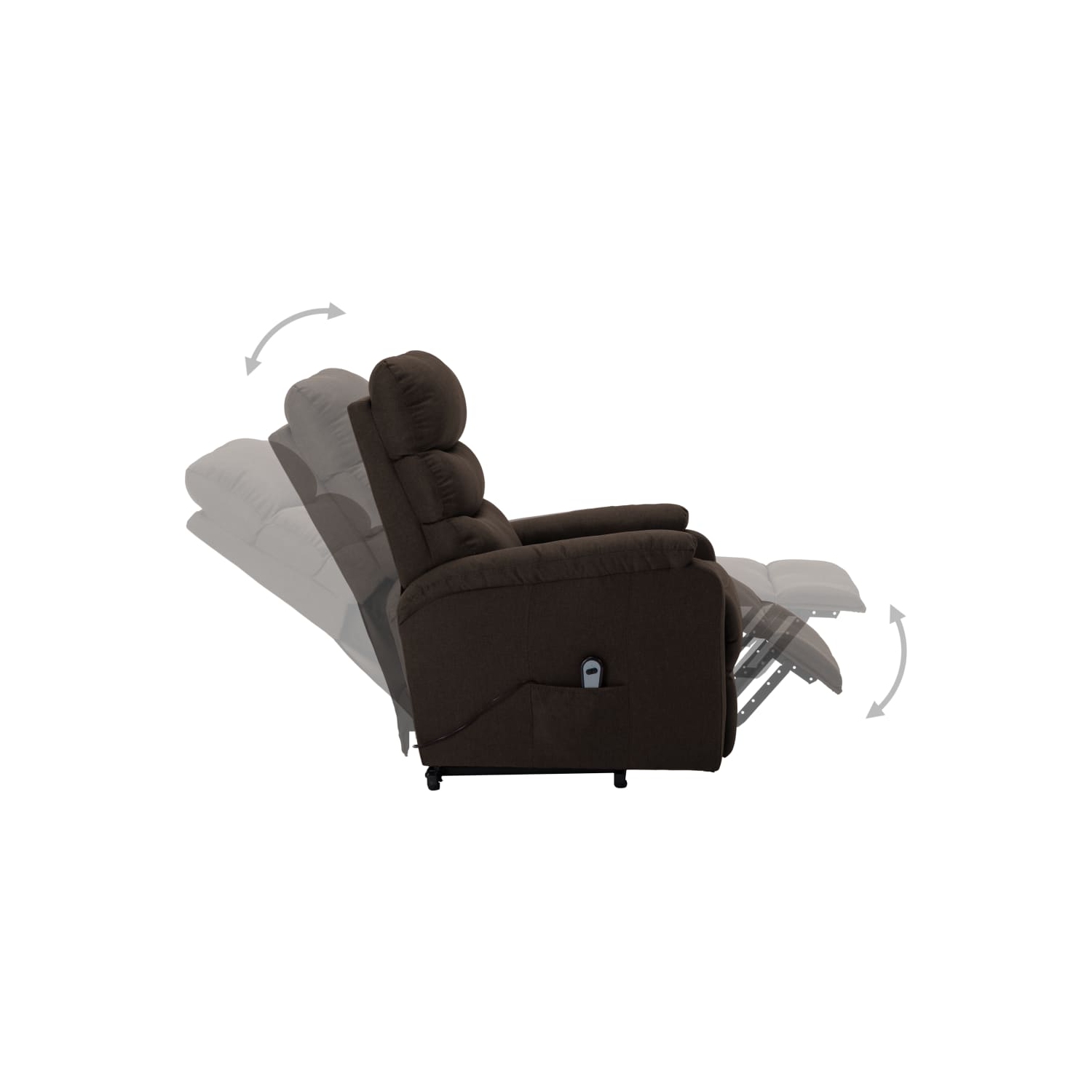 vidaXL Stand-up Recliner Dark Brown Fabric