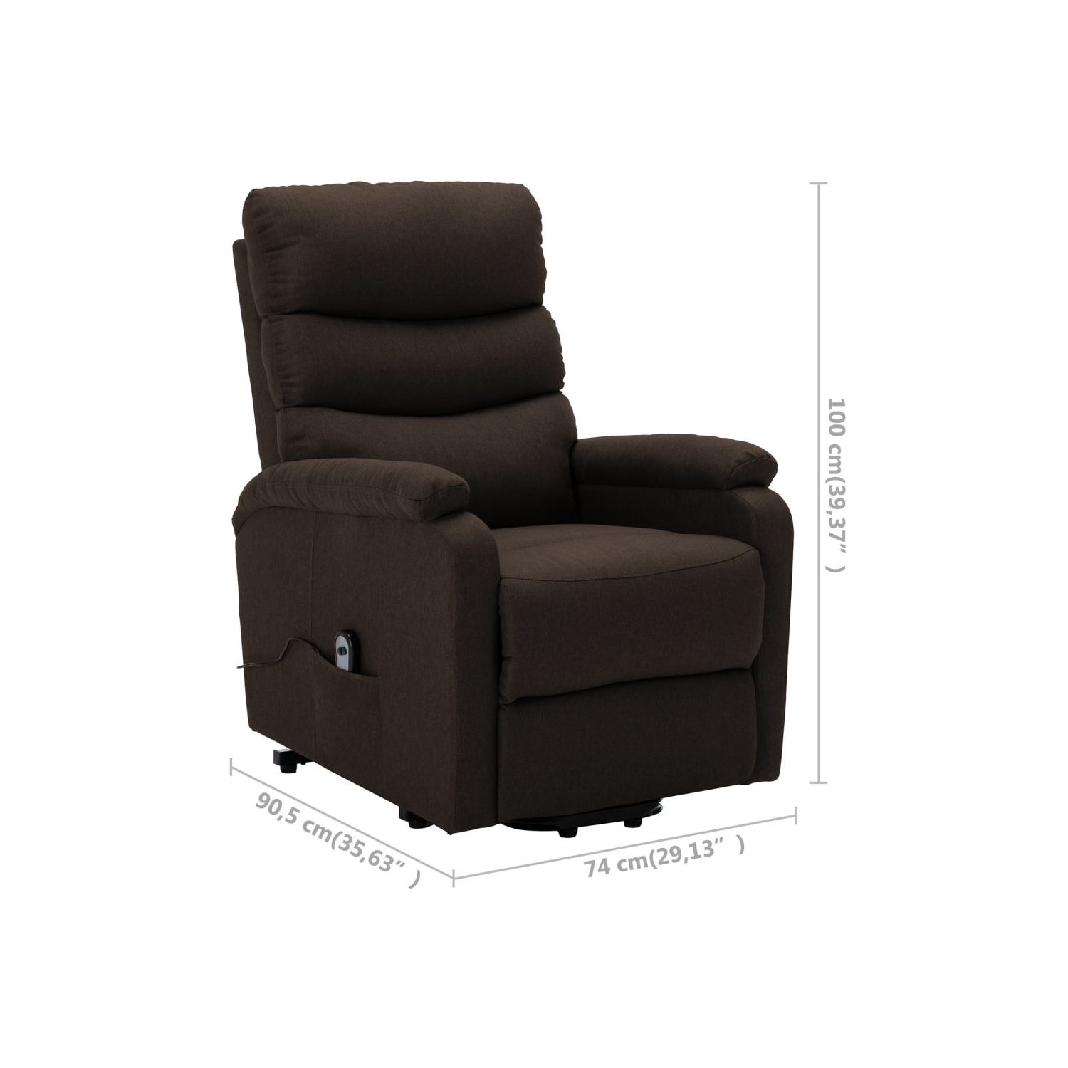 vidaXL Stand-up Recliner Dark Brown Fabric