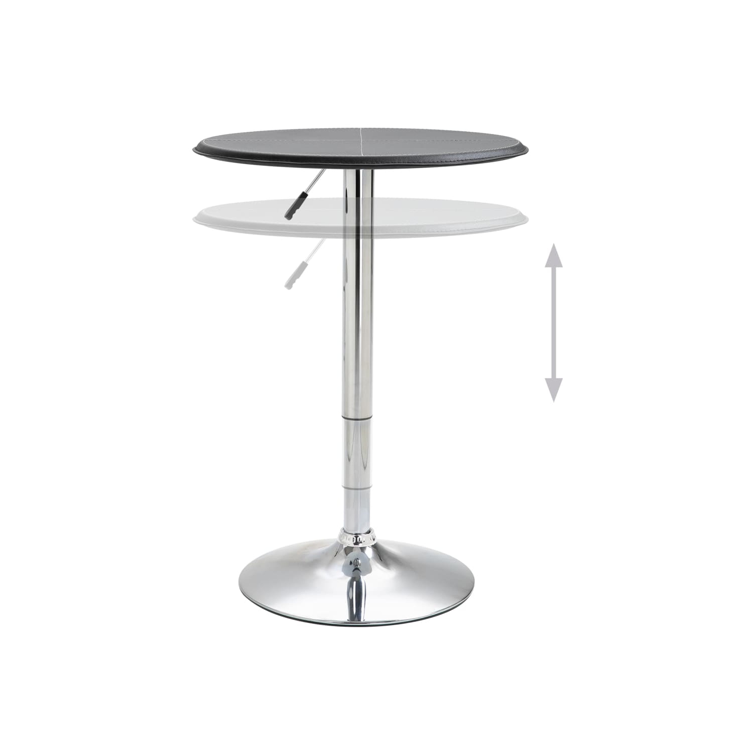 vidaXL Bar Table Black Ø23.6" MDF