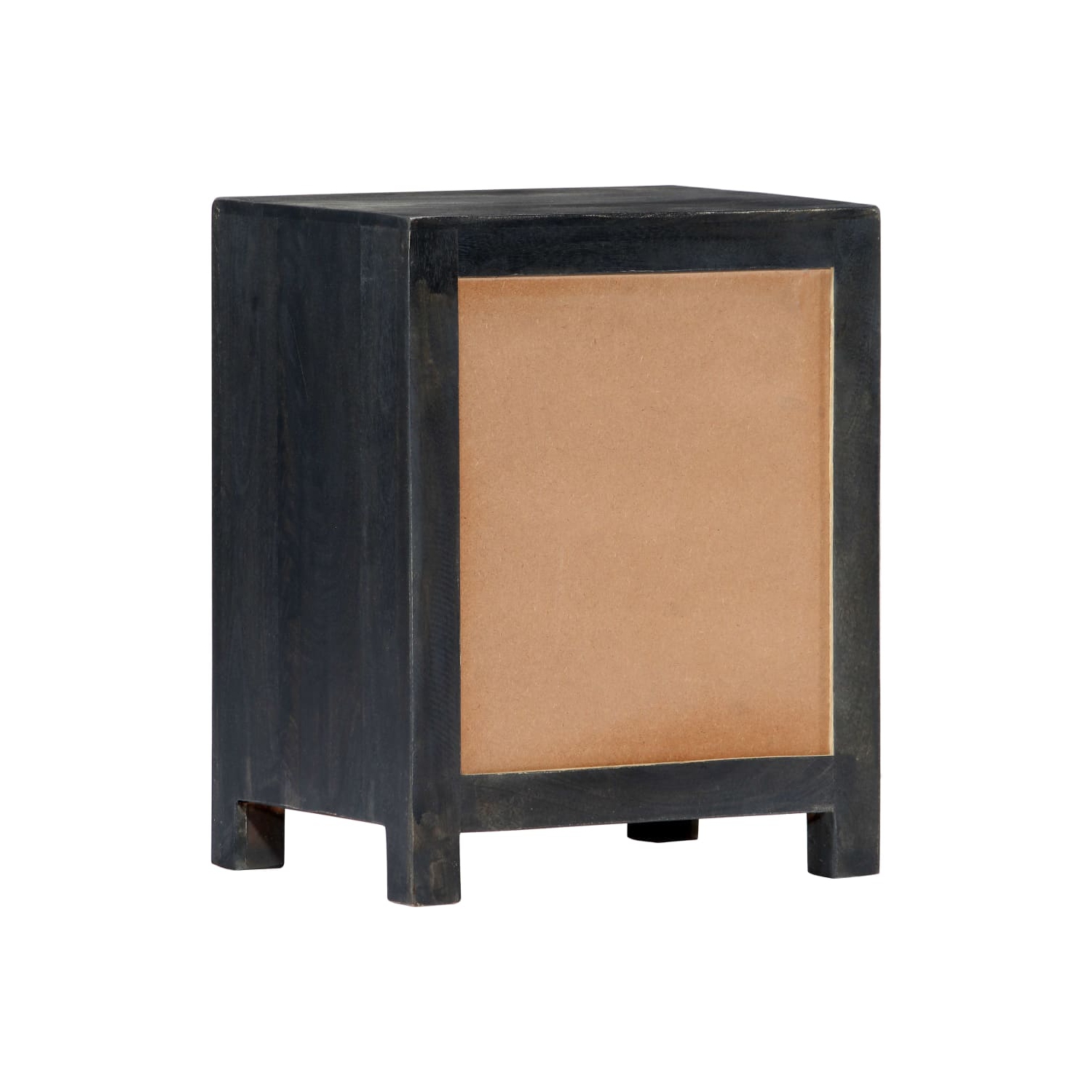 vidaXL Hand Carved Bedside Cabinet Gray 15.8"x11.8"x19.7" Solid Mango Wood