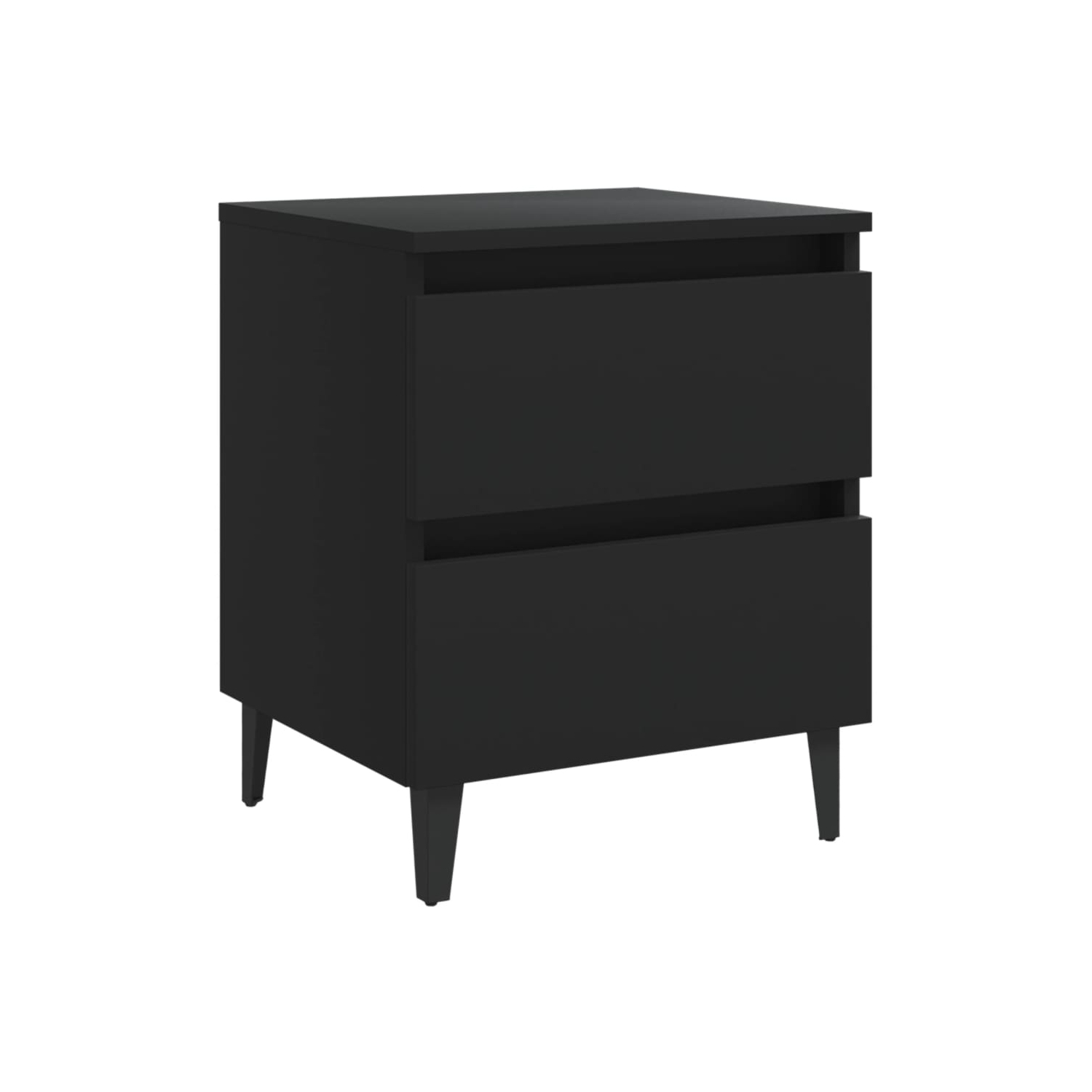 vidaXL Bed Cabinets 2 pcs Black 15.7"x13.8"x19.7" Chipboard