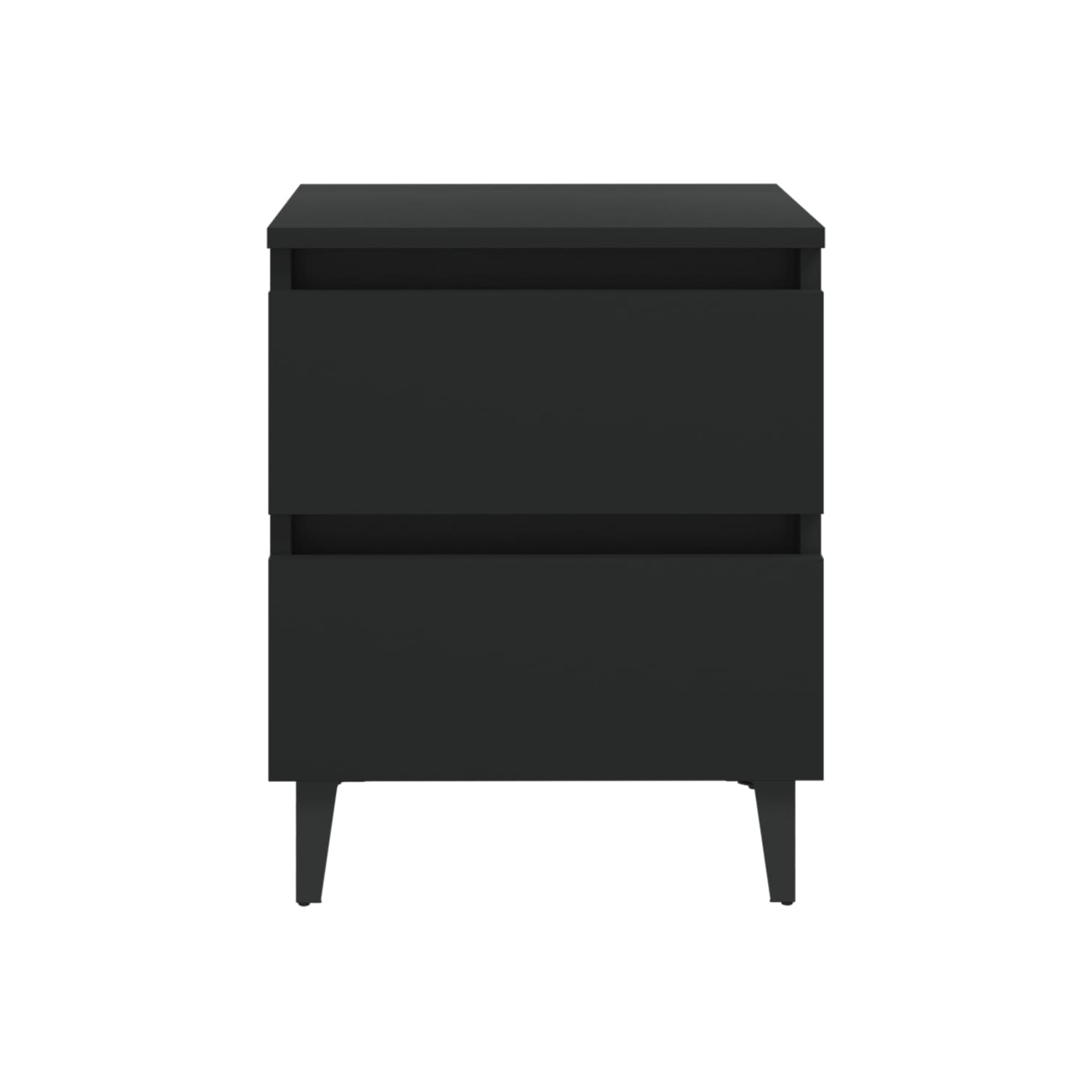 vidaXL Bed Cabinets 2 pcs Black 15.7"x13.8"x19.7" Chipboard