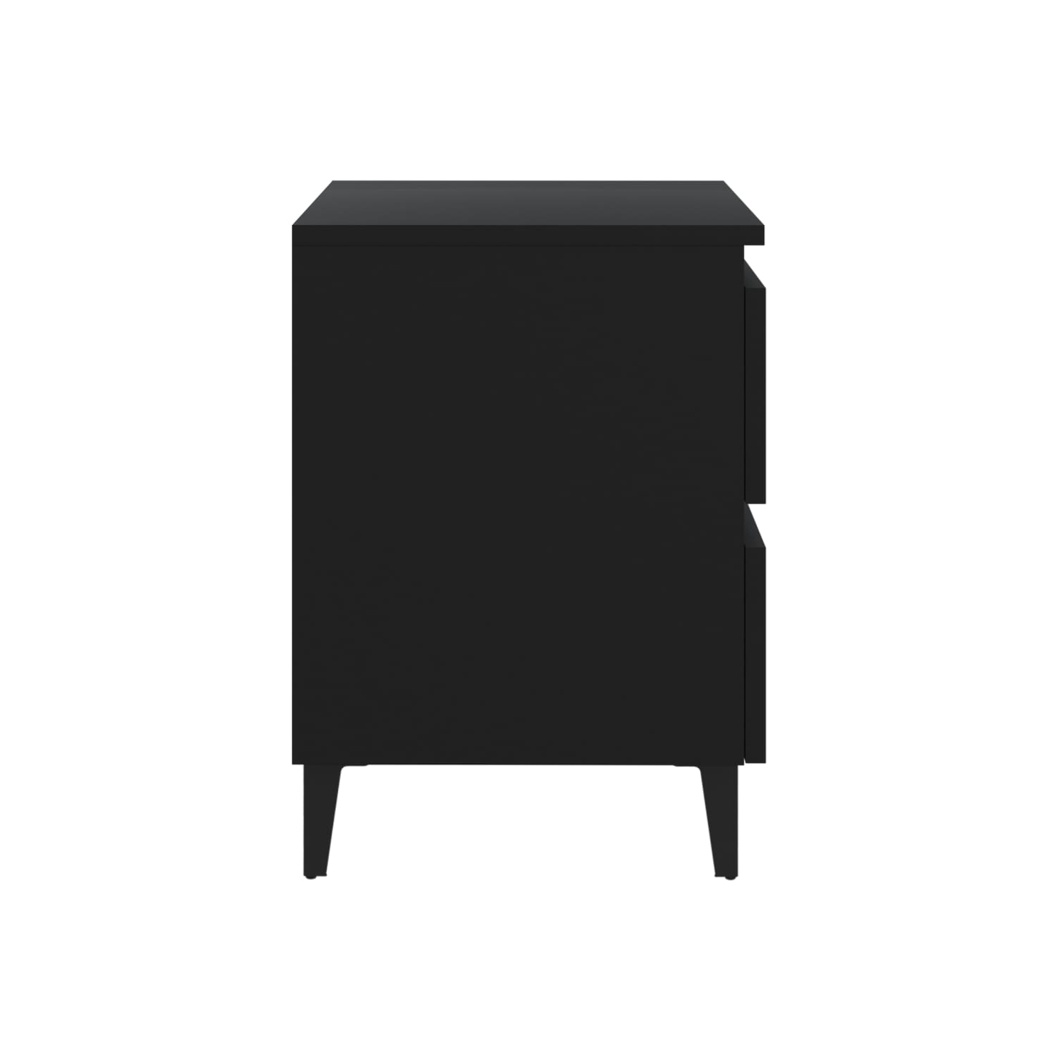 vidaXL Bed Cabinets 2 pcs Black 15.7"x13.8"x19.7" Chipboard