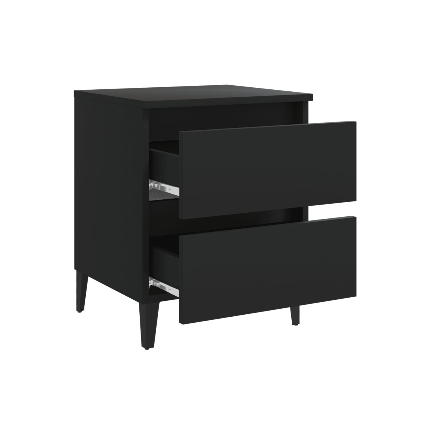 vidaXL Bed Cabinets 2 pcs Black 15.7"x13.8"x19.7" Chipboard
