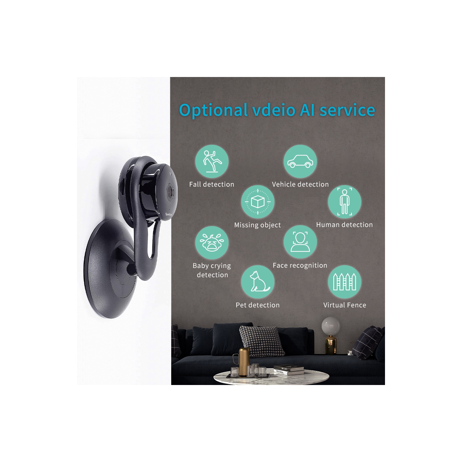 SpotCam FHD 2 Wireless Home Security Camera, 1080p, Indoor, Night Vision, Two-Way Talk, Motion & Sound Alert, Alarm Siren, Free Fulltime Continuous