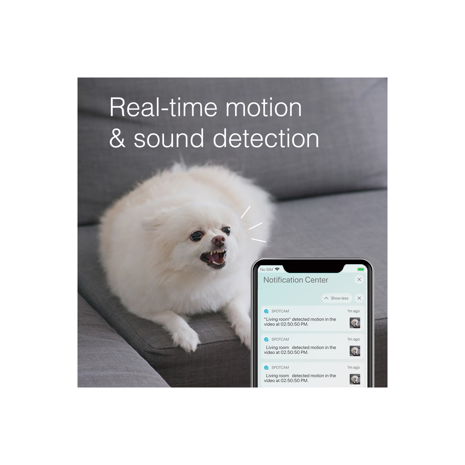 SpotCam FHD 2 Wireless Home Security Camera, 1080p, Indoor, Night Vision, Two-Way Talk, Motion & Sound Alert, Alarm Siren, Free Fulltime Continuous