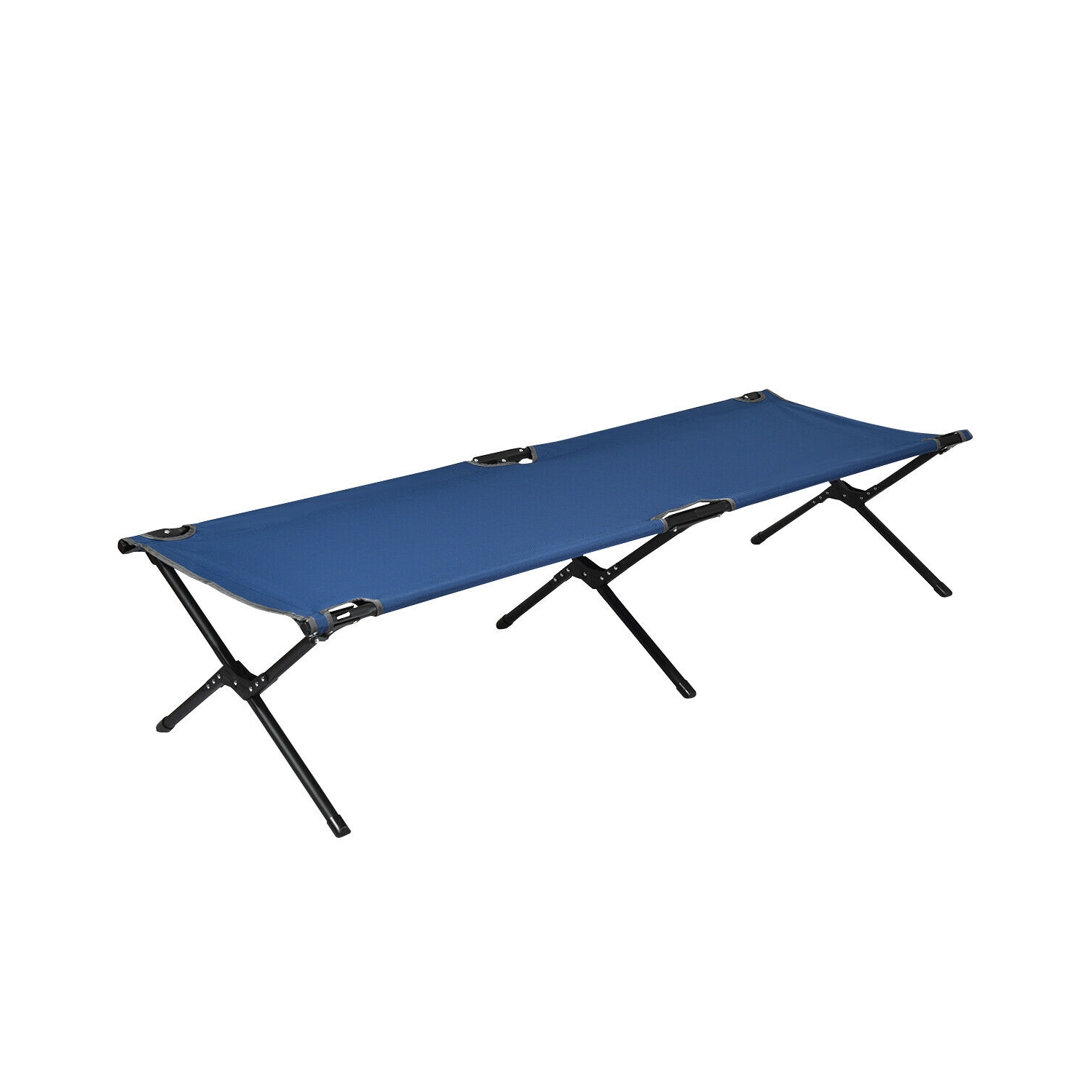 Gymax Folding Camping Cot & Bed Heavy-Duty for Adults Kids w/ Carrying Bag 300LBS Blue