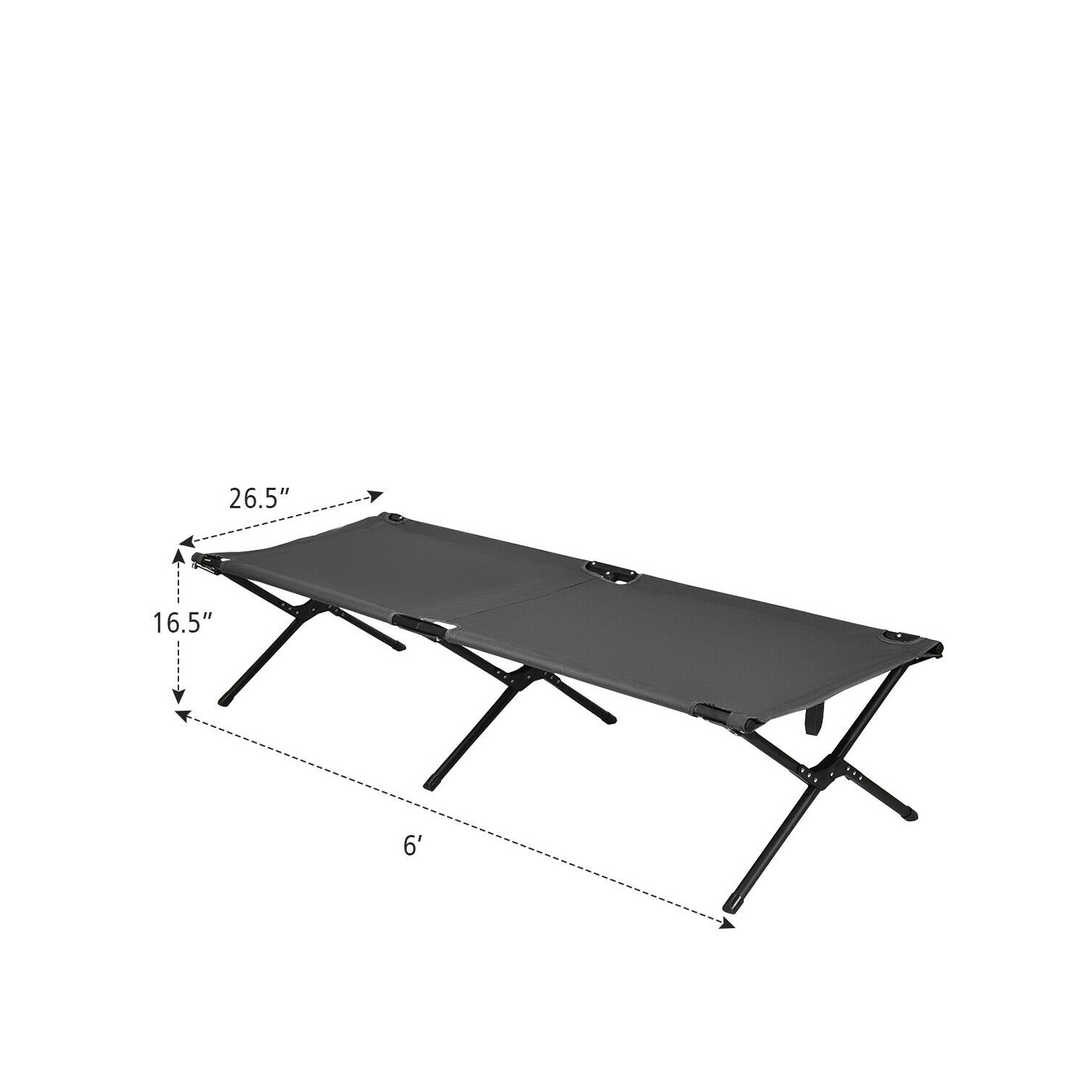 Gymax Folding Camping Cot & Bed Heavy-Duty for Adults Kids w/ Carrying Bag 300LBS Grey