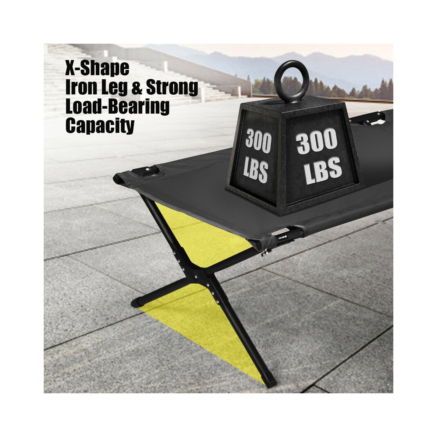 Gymax Folding Camping Cot & Bed Heavy-Duty for Adults Kids w/ Carrying Bag 300LBS Grey