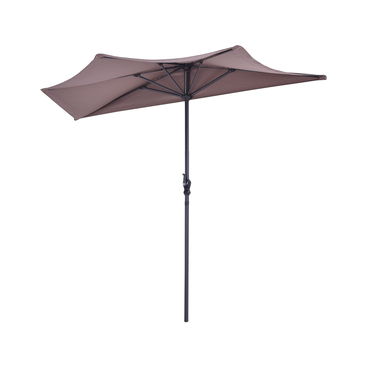 Demi-parasol d'extérieur de 9 pi pour patio ou bistro, conception peu encombrante sans base de poids