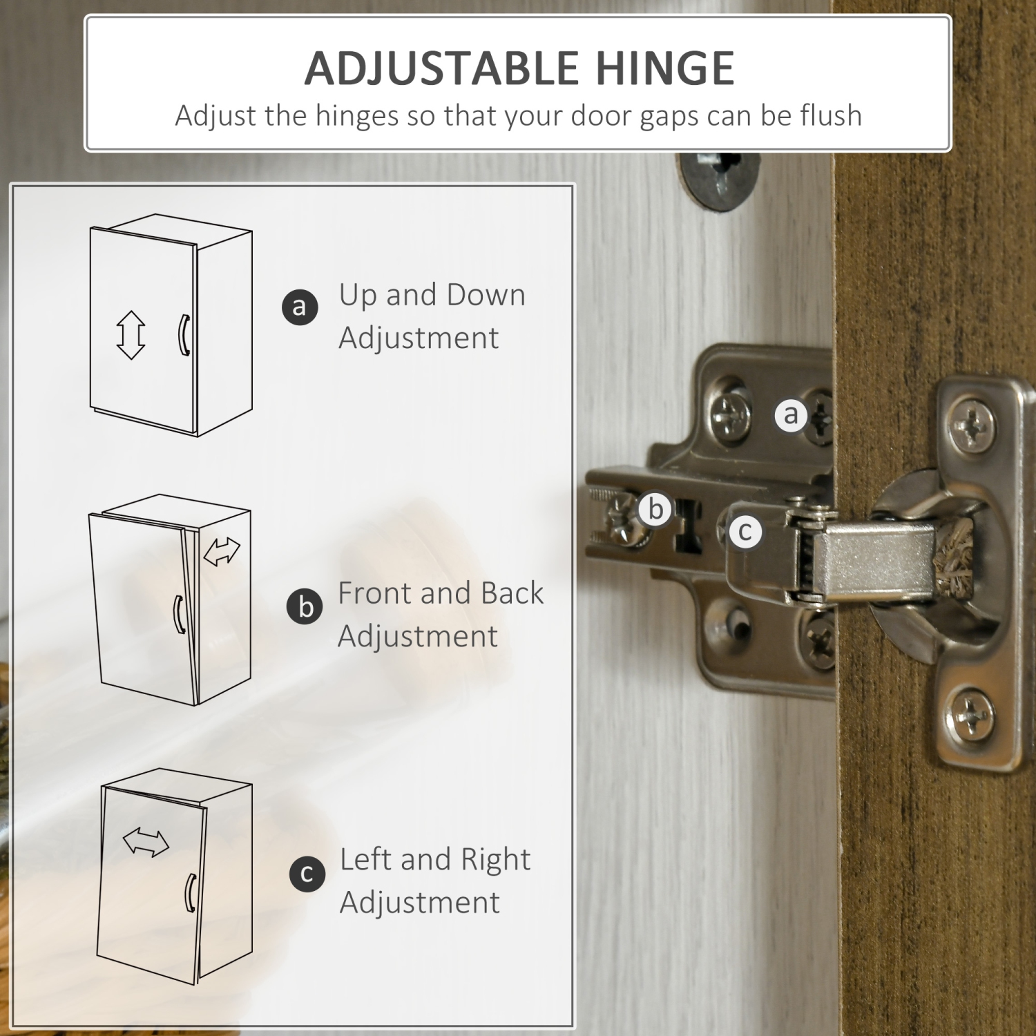 HOMCOM Kitchen Sideboard, Glass Door Buffet Cabinet, Accent Storage Cabinet with 2 Glass Doors and Adjustable Shelf, Distressed White
