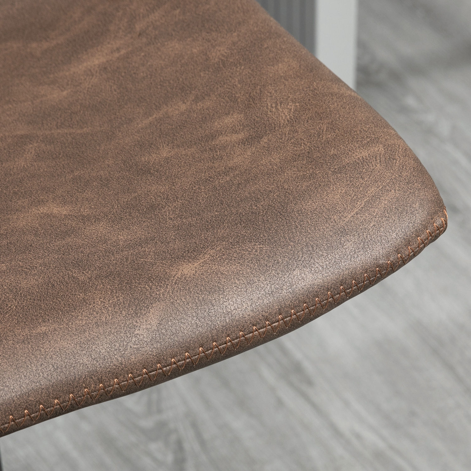 HOMCOM Adjustable Bar Stools Set of 2, Swivel Barstools with Back and Footrest, Faux Leather Counter Height Bar Chairs for Kitchen, Dining Room, Bar,