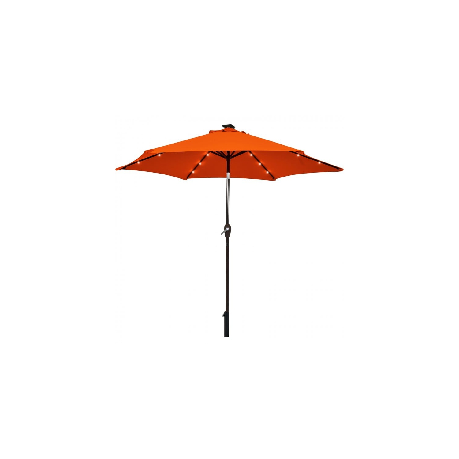 9 Feet Solar LED Lighted Patio Market Umbrella with Tilt Adjustment without Base