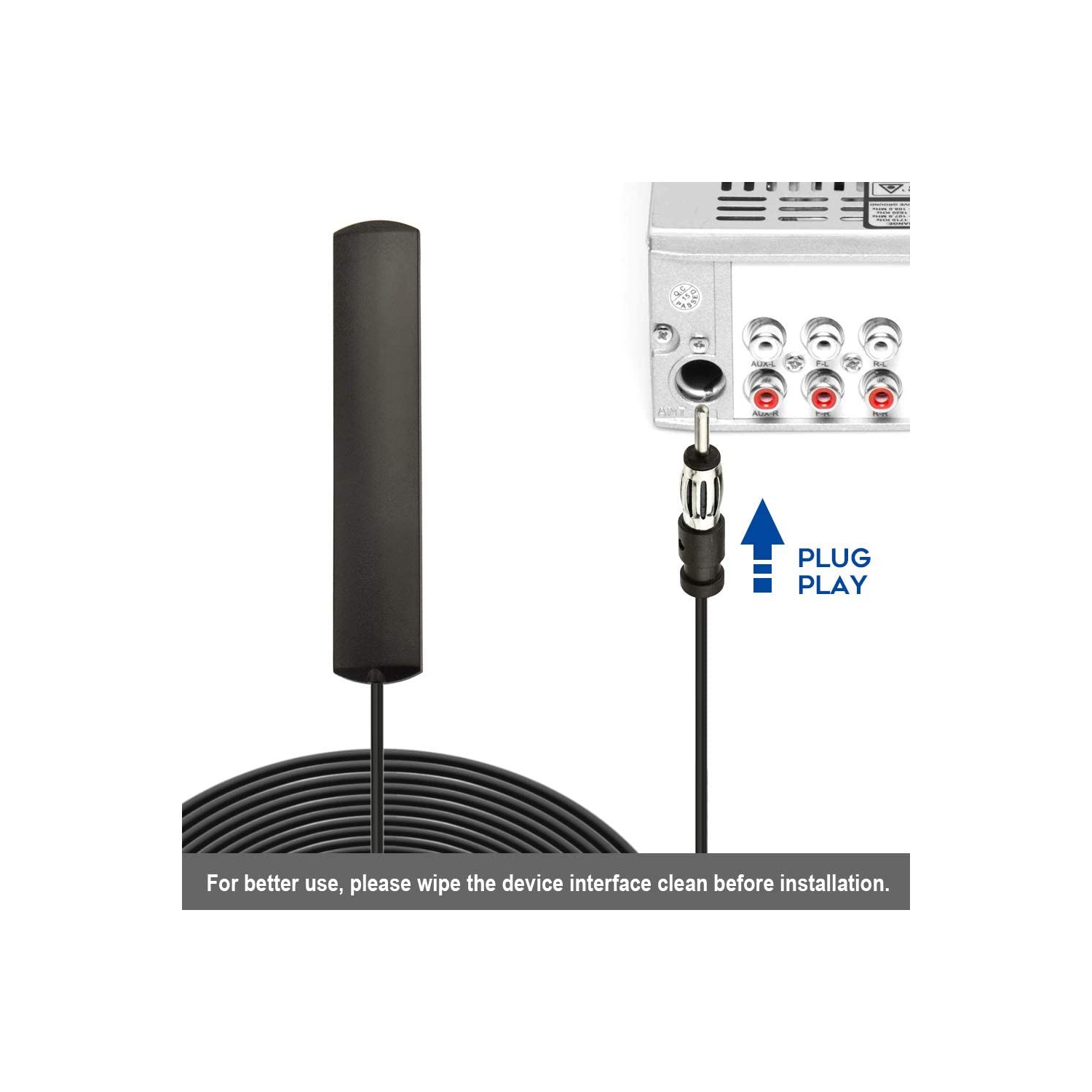 Car Antenna Car Stereo FM AM Radio Antenna Car Adhesive Mount Hidden Patch Antenna for Vehicle Truck SUV Car Stereo in Dash Head Unit CD Media