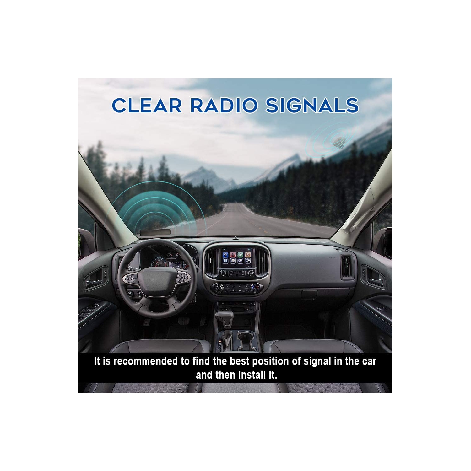 Car Antenna Car Stereo FM AM Radio Antenna Car Adhesive Mount Hidden Patch Antenna for Vehicle Truck SUV Car Stereo in Dash Head Unit CD Media