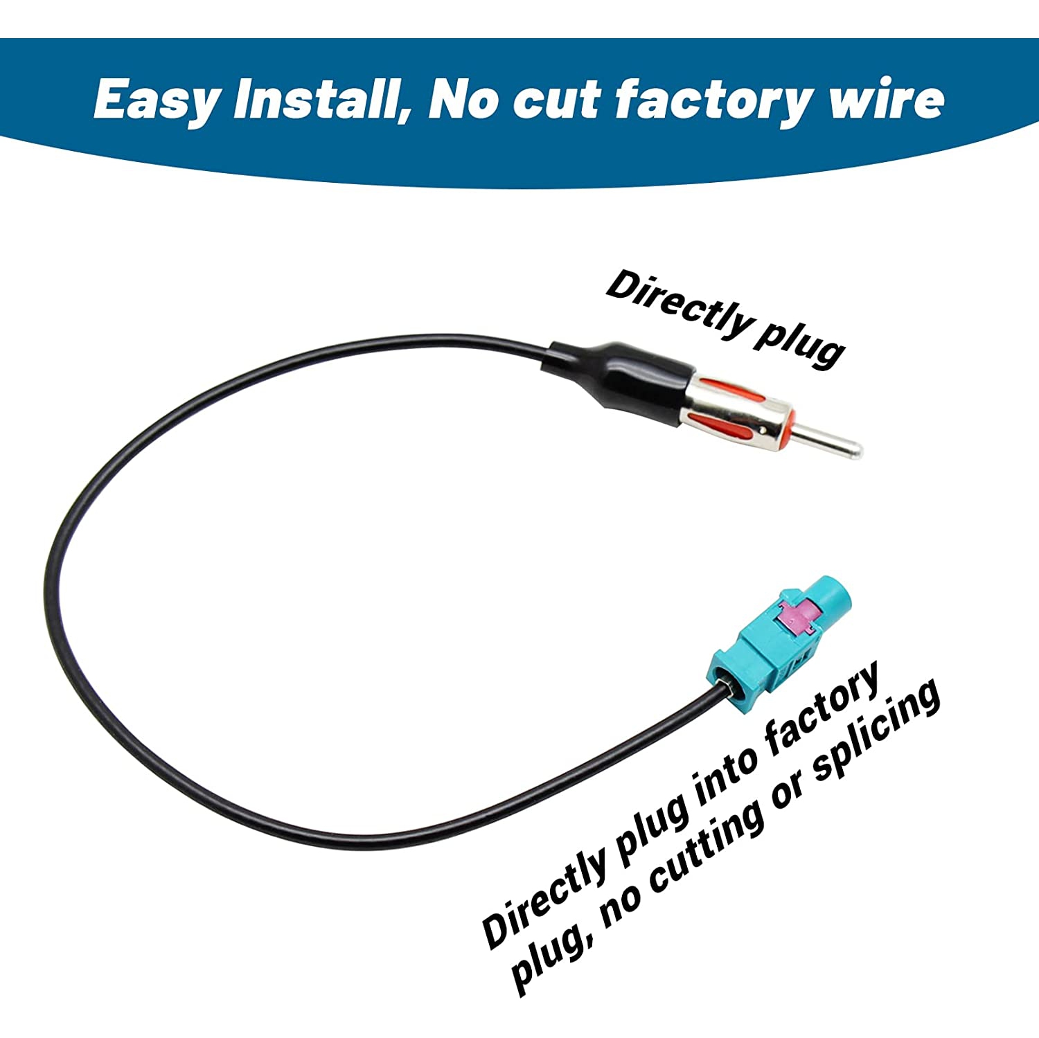 Remplacement pour Jeep Wrangler 2007-2013 JK JKU, Dodge Chrysler après-vente radio, remplacement de la fiche de l'adaptateur d'antenne stéréo