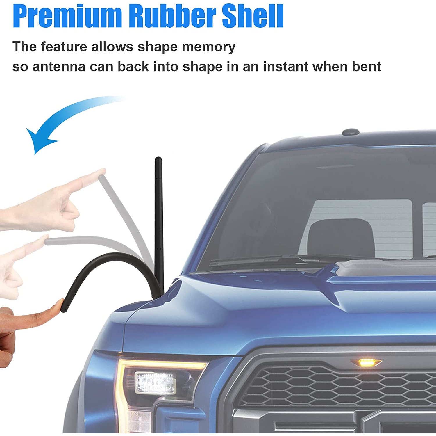 7''Flexible short Antenna replacement for Jeep Wrangler antenna JK JKU JL JLU Rubicon Sahara accessories,Car Wash Proof Short EPDM Rubber Antenna,