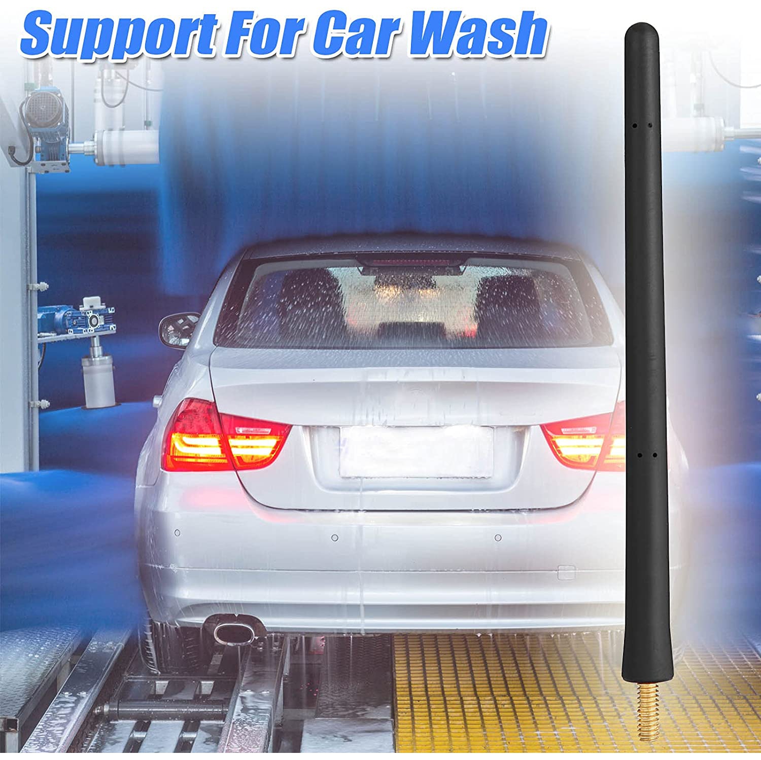 7''Flexible short Antenna replacement for Jeep Wrangler antenna JK JKU JL JLU Rubicon Sahara accessories,Car Wash Proof Short EPDM Rubber Antenna,