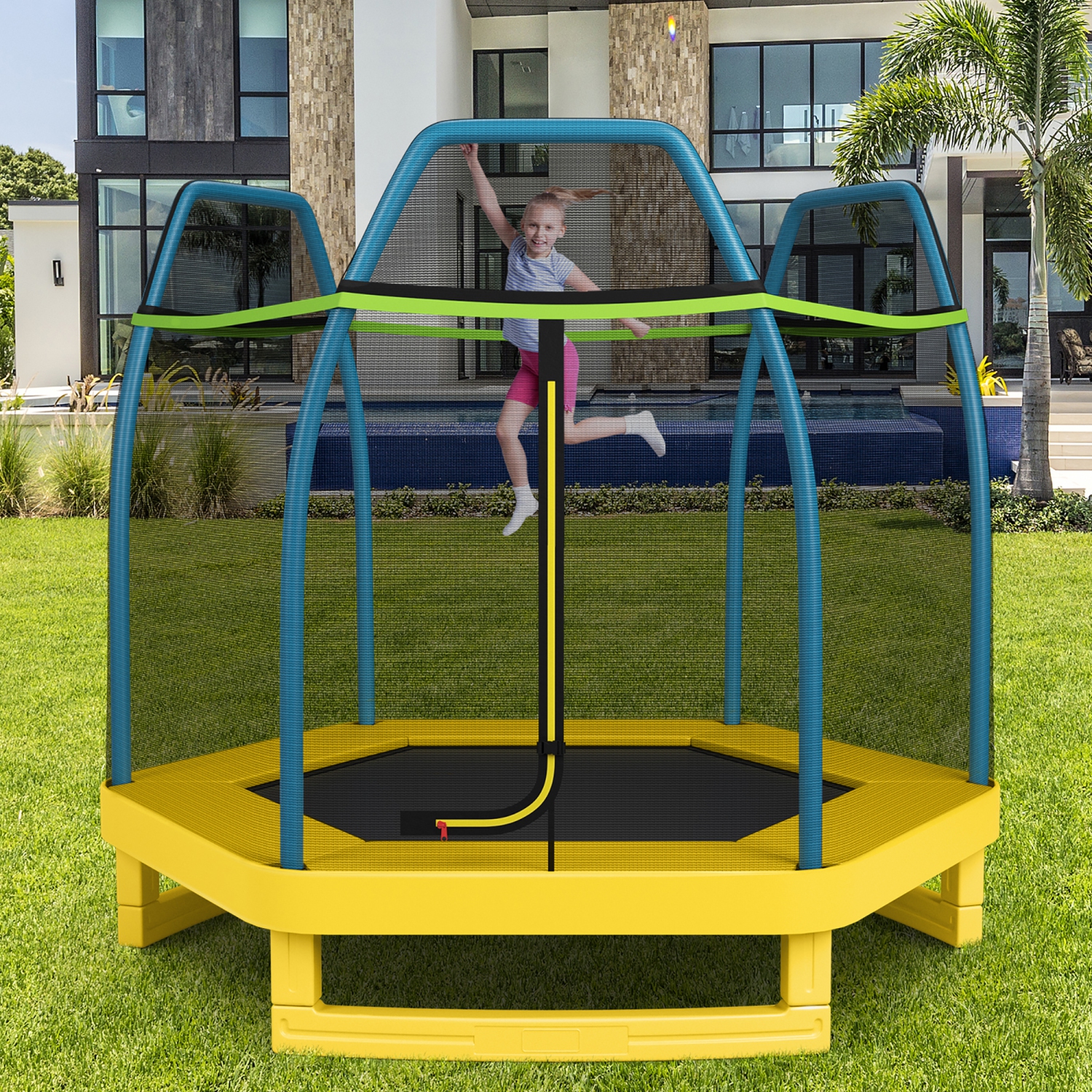 Costway 7FT Kids Trampoline Outdoor Indoor Recreational Bounce Jumper