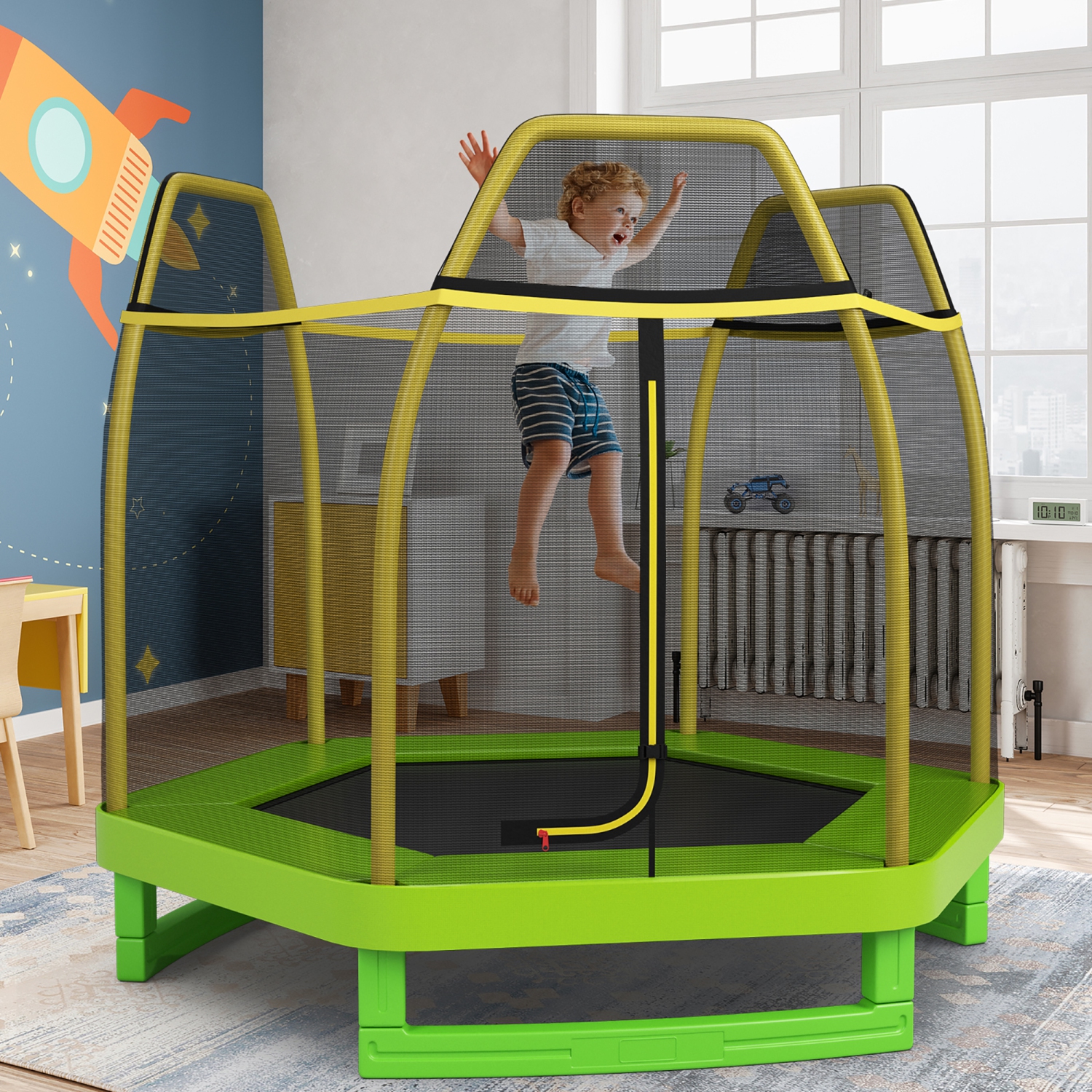 Costway 7FT Kids Trampoline Outdoor Indoor Recreational Bounce Jumper
