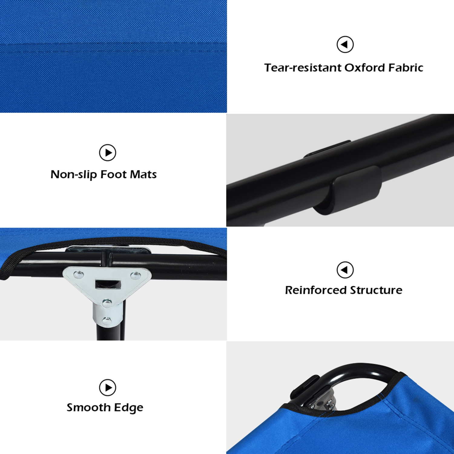 Gymax Folding Camping Bed Outdoor Military Cot Sleeping Blue