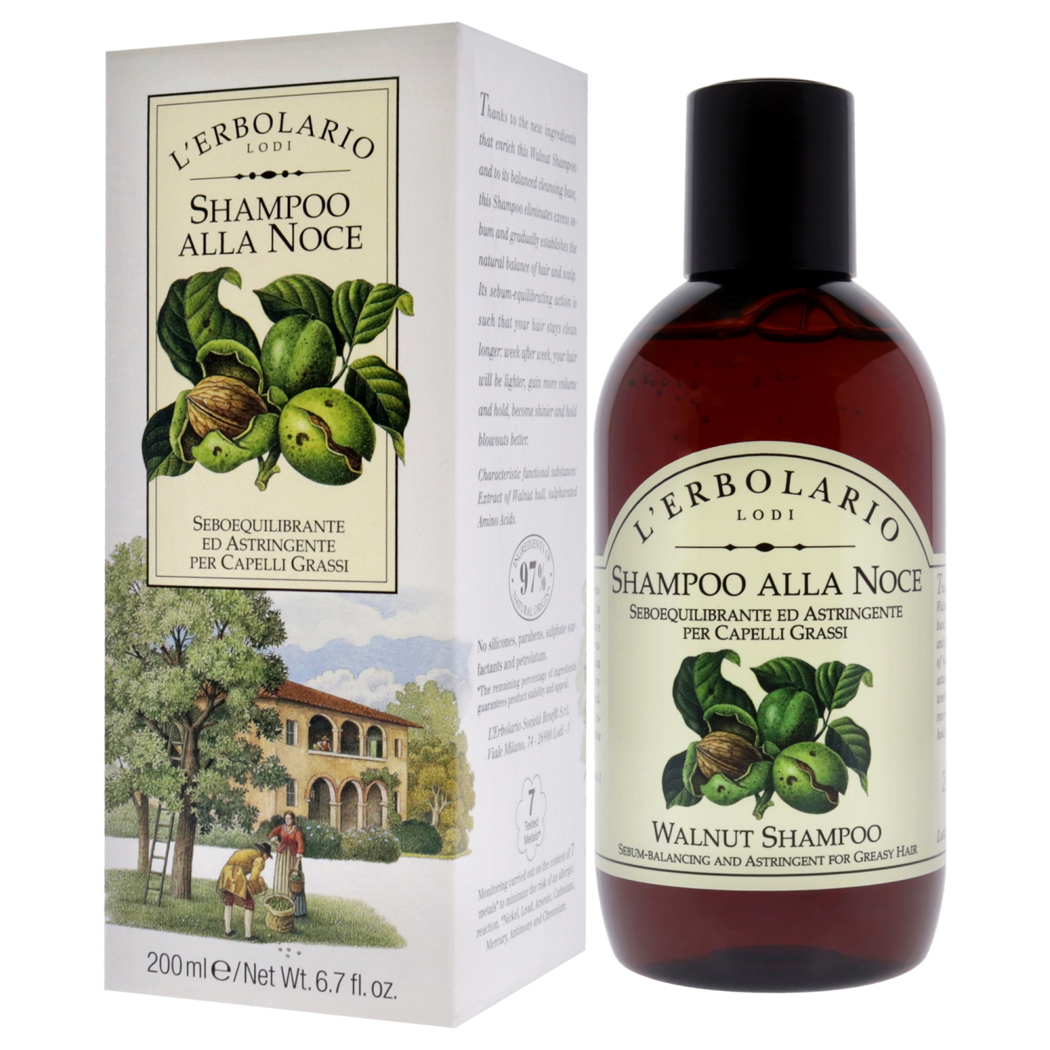 Shampooing - Noyer par LErbolario pour unisexe - shampooing 6,7&nbsp;oz