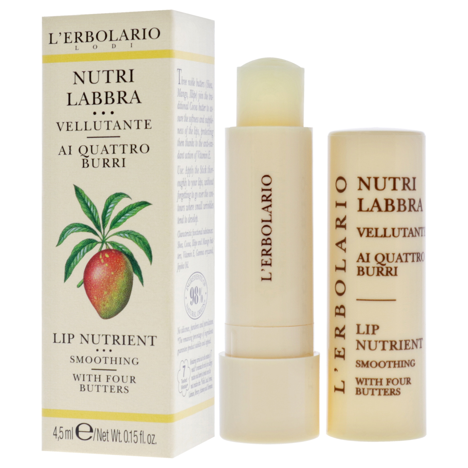 Lip Nutrient - Four Butters par LErbolario pour Unisexe - 0,15 oz de Baume à lèvres