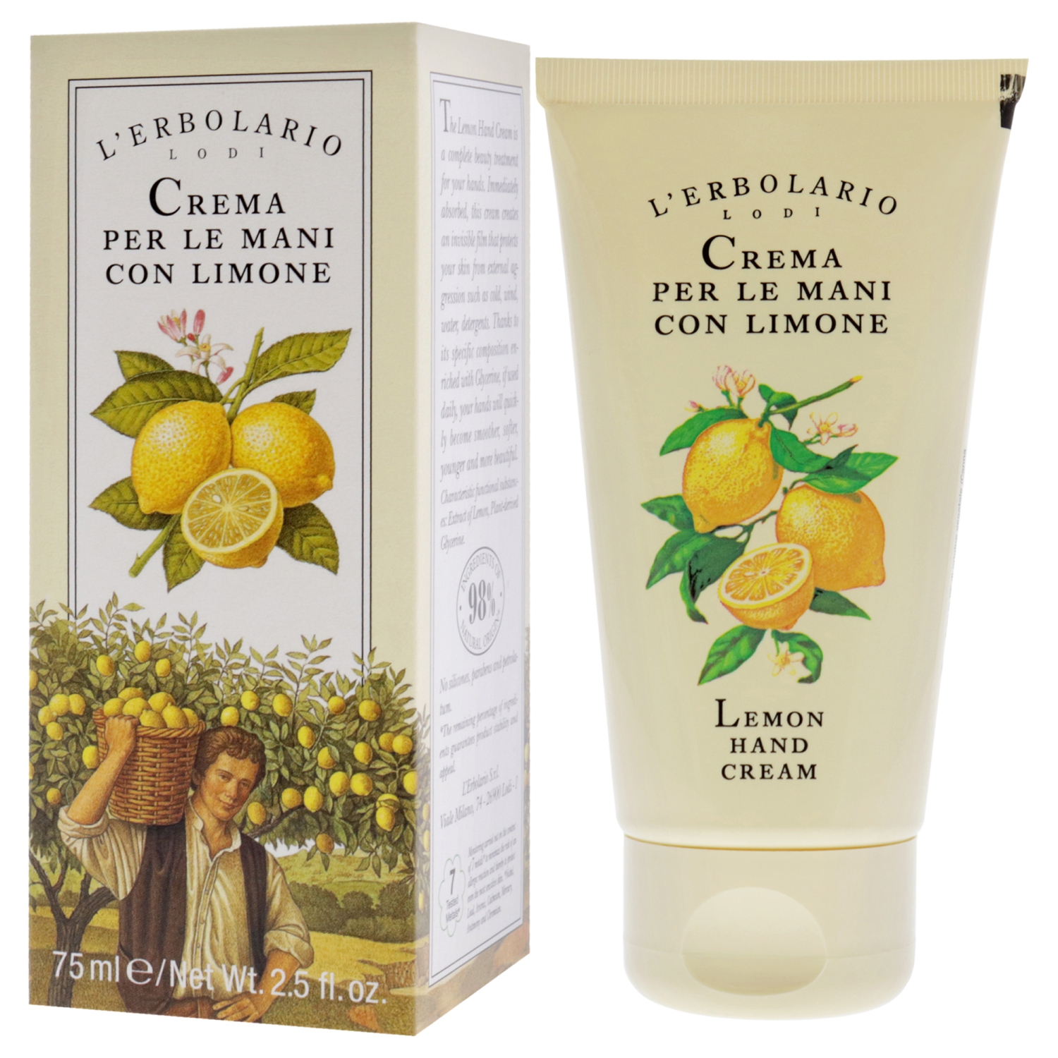 Lemon Hand Cream by LErbolario for Unisex - 2.5 oz Cream