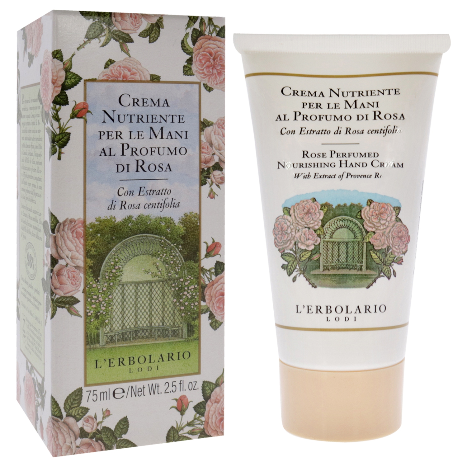 Perfumed Nourishing Hand Cream - Rose by LErbolario for Unisex - 2.5 oz Cream