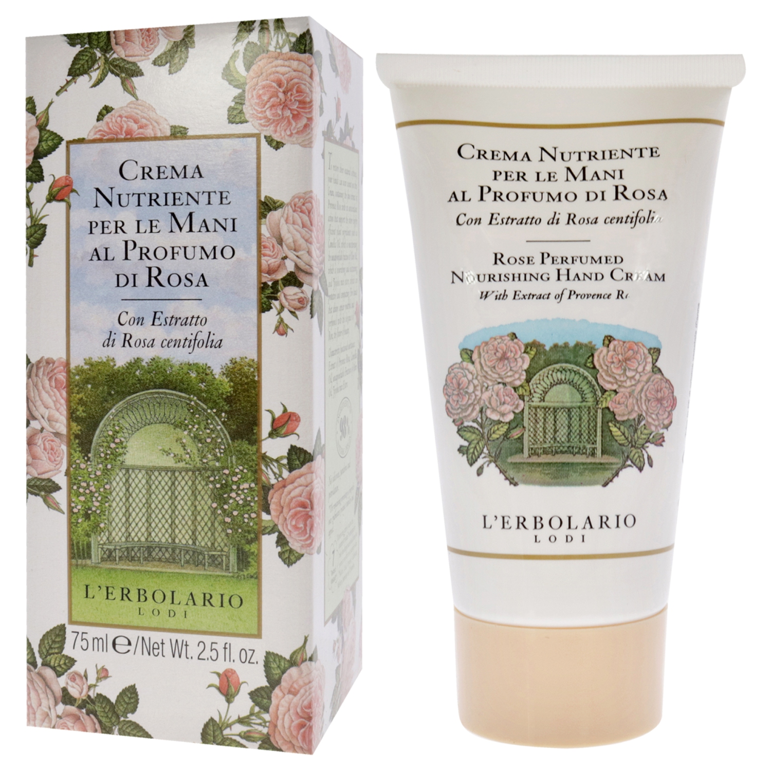 Perfumed Nourishing Hand Cream - Rose by LErbolario for Unisex - 2.5 oz Cream